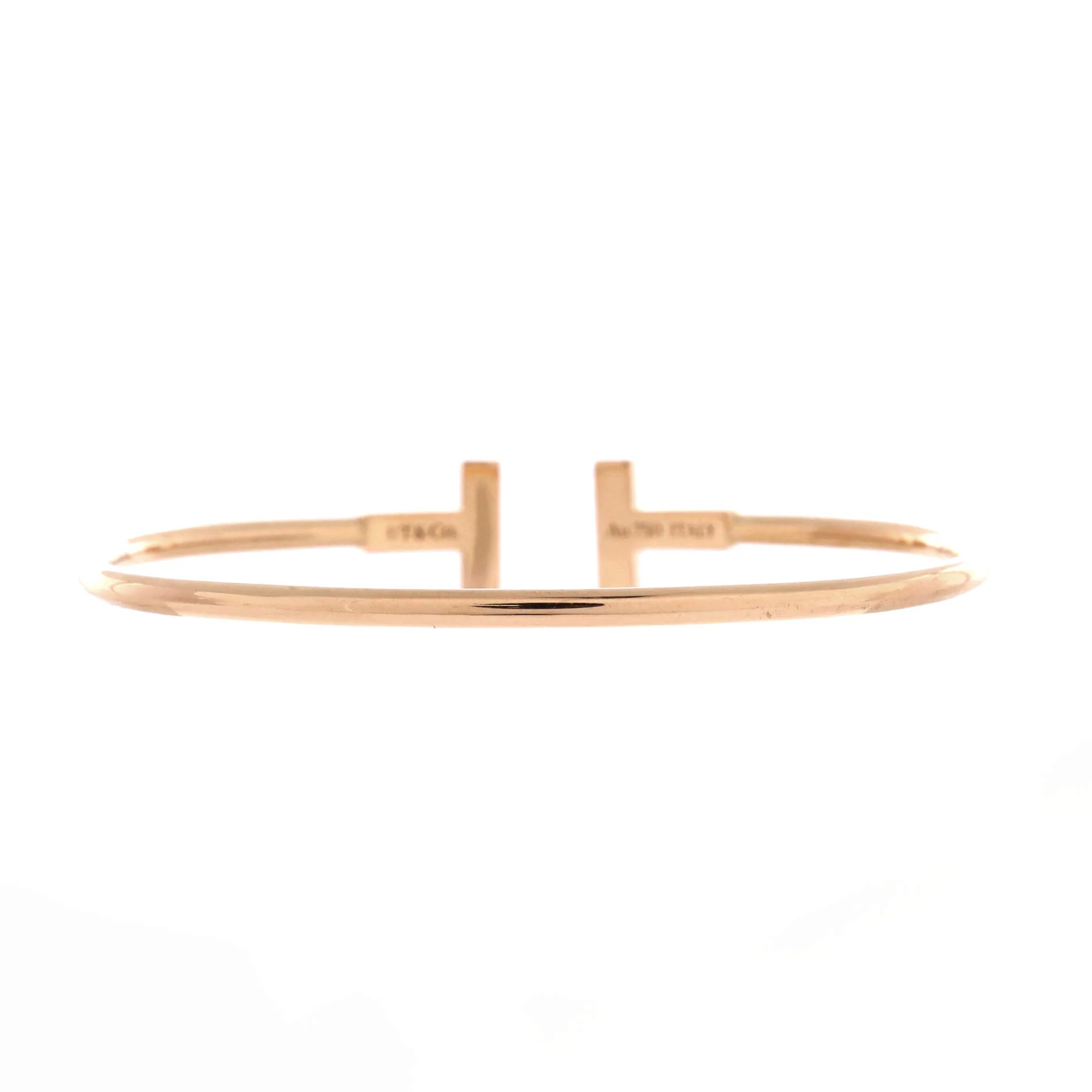 T Wire Bracelet 18K Rose Gold with Onyx - Image 3