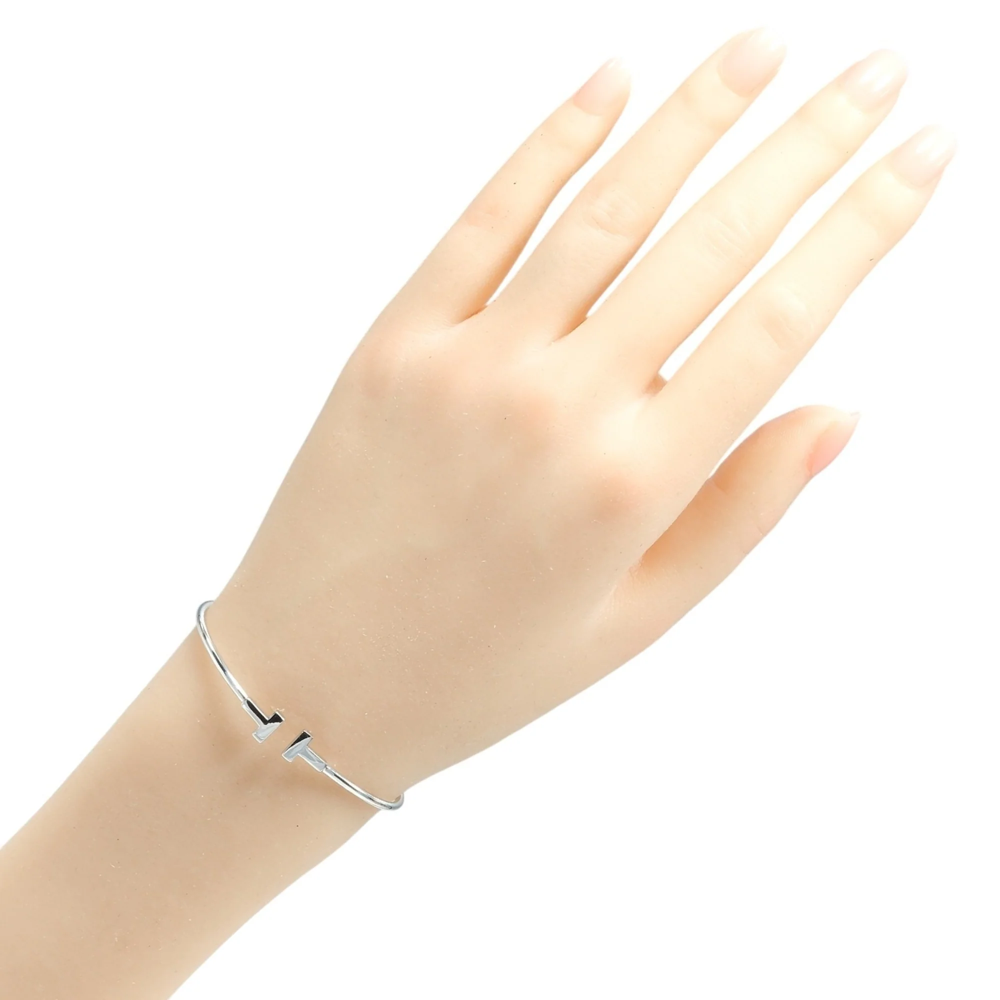 T Wire Bracelet 18K White Gold - Image 2