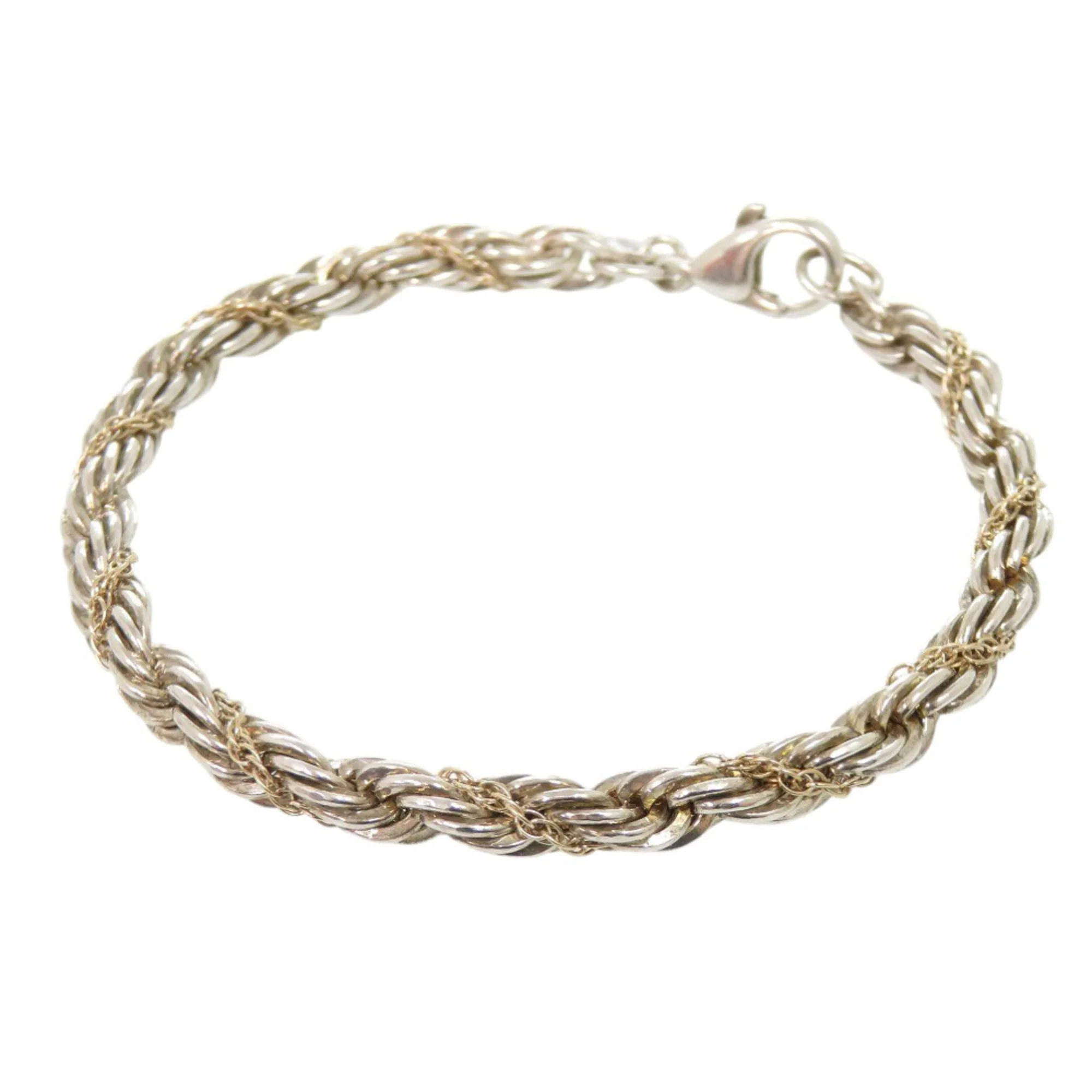 Twist Rope Bracelet Sterling Silver and 14K Yellow Gold