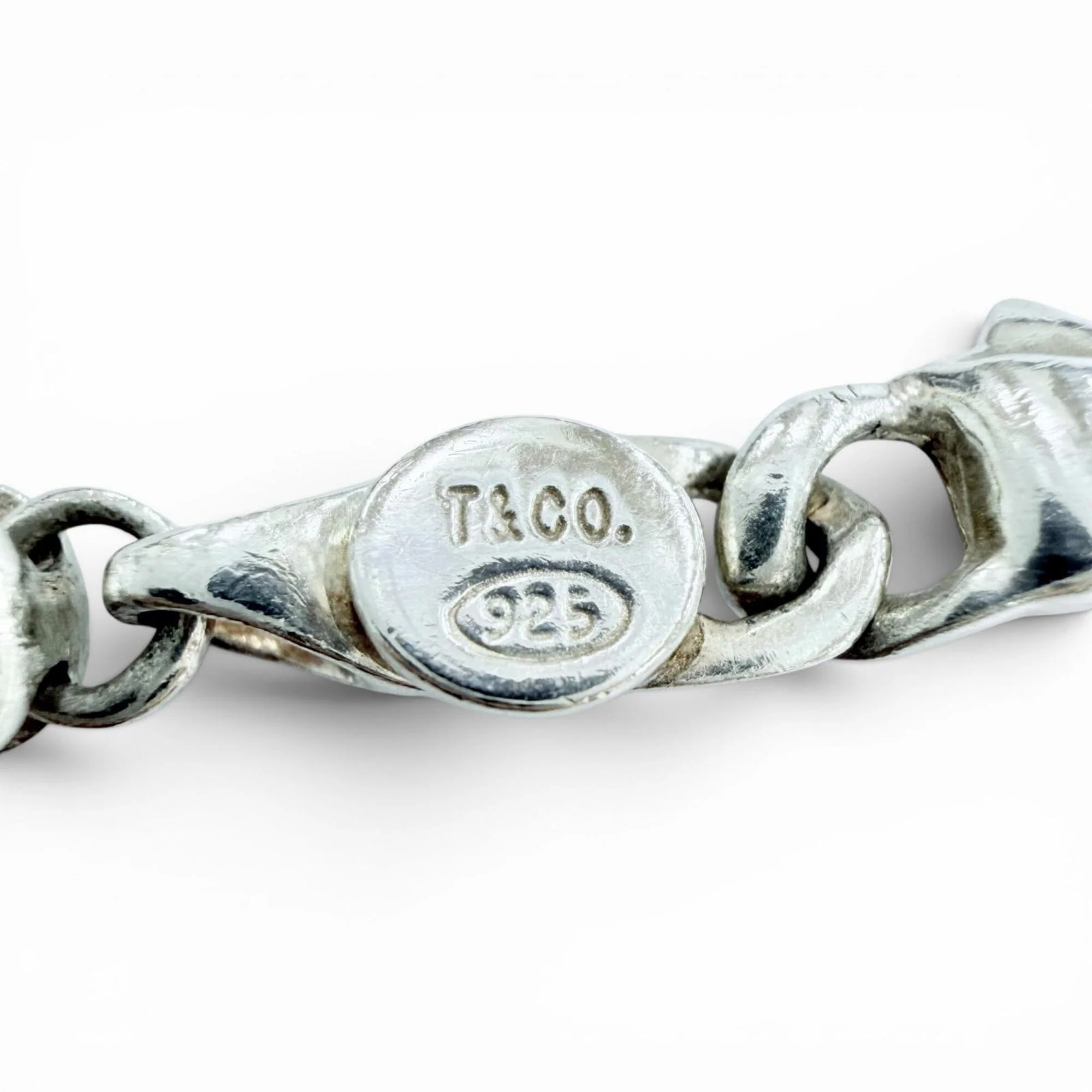 Vintage Puff Ribbon Chain Bracelet Sterling Silver - Image 5