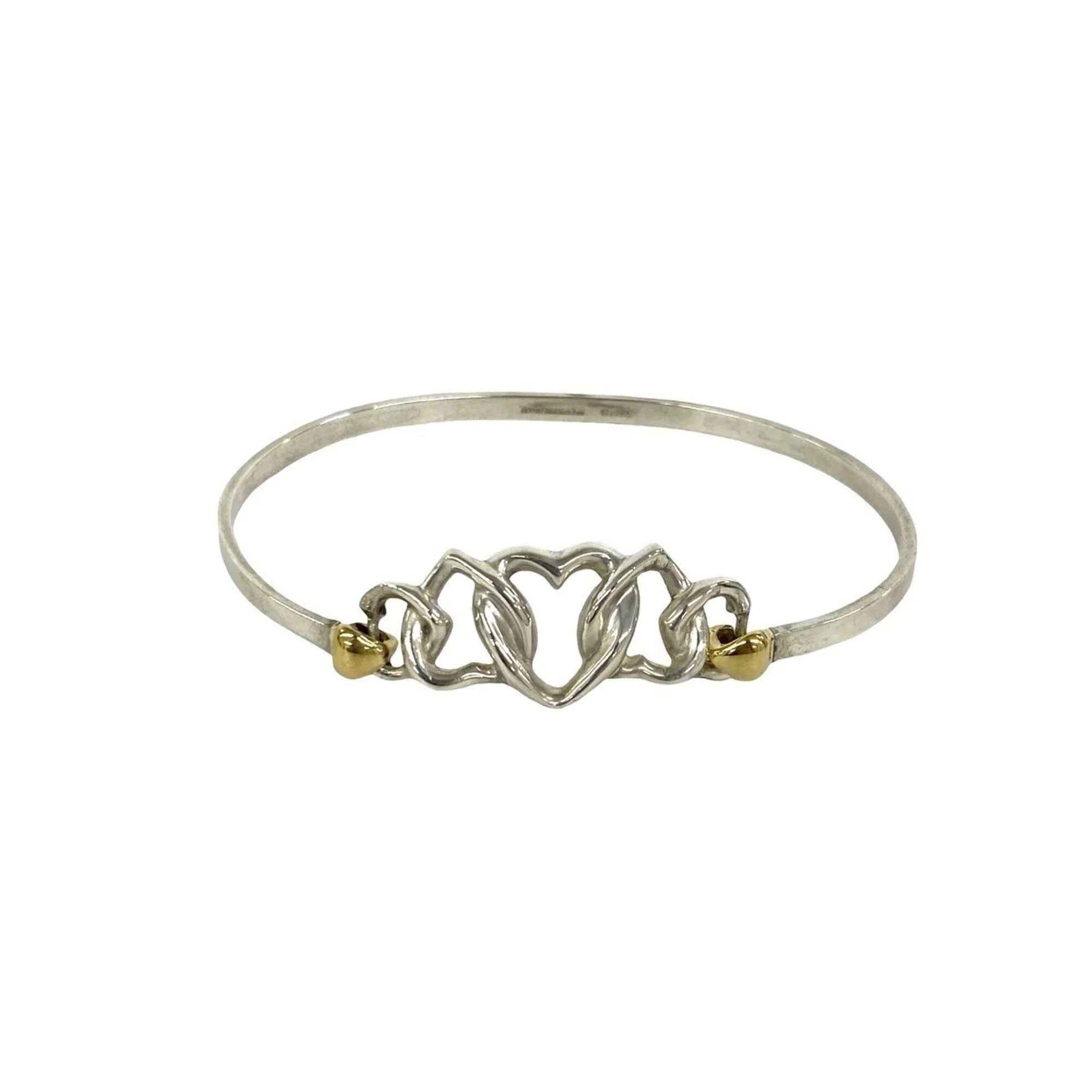 Vintage Triple Heart Combination Bracelet Sterling Silver