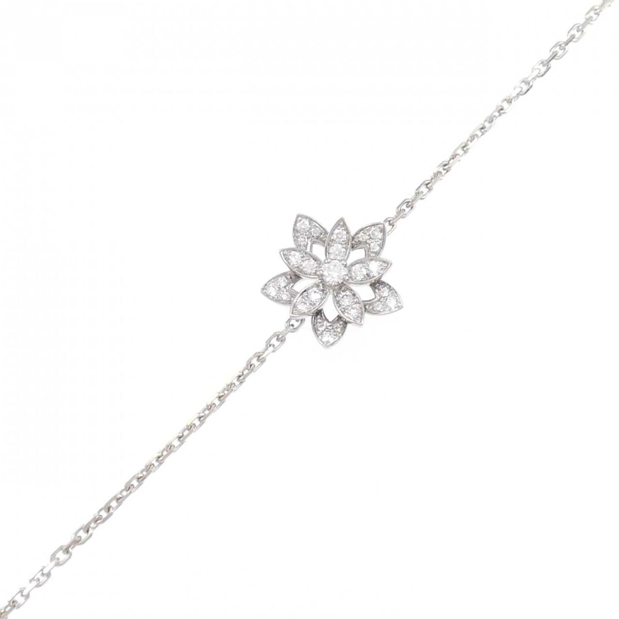 Lotus Bracelet 18K White Gold with Diamond Mini