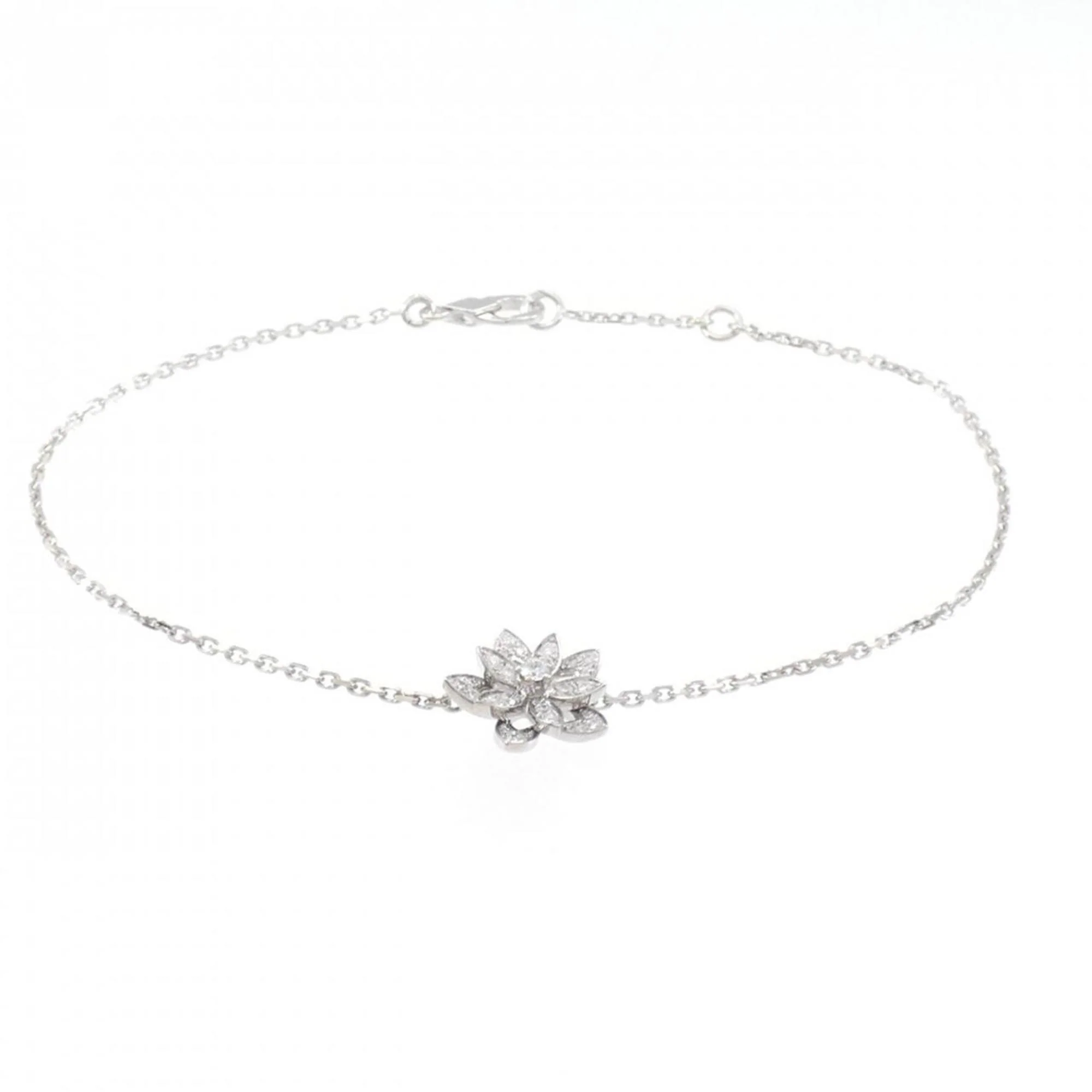 Lotus Bracelet 18K White Gold with Diamond Mini - Image 3