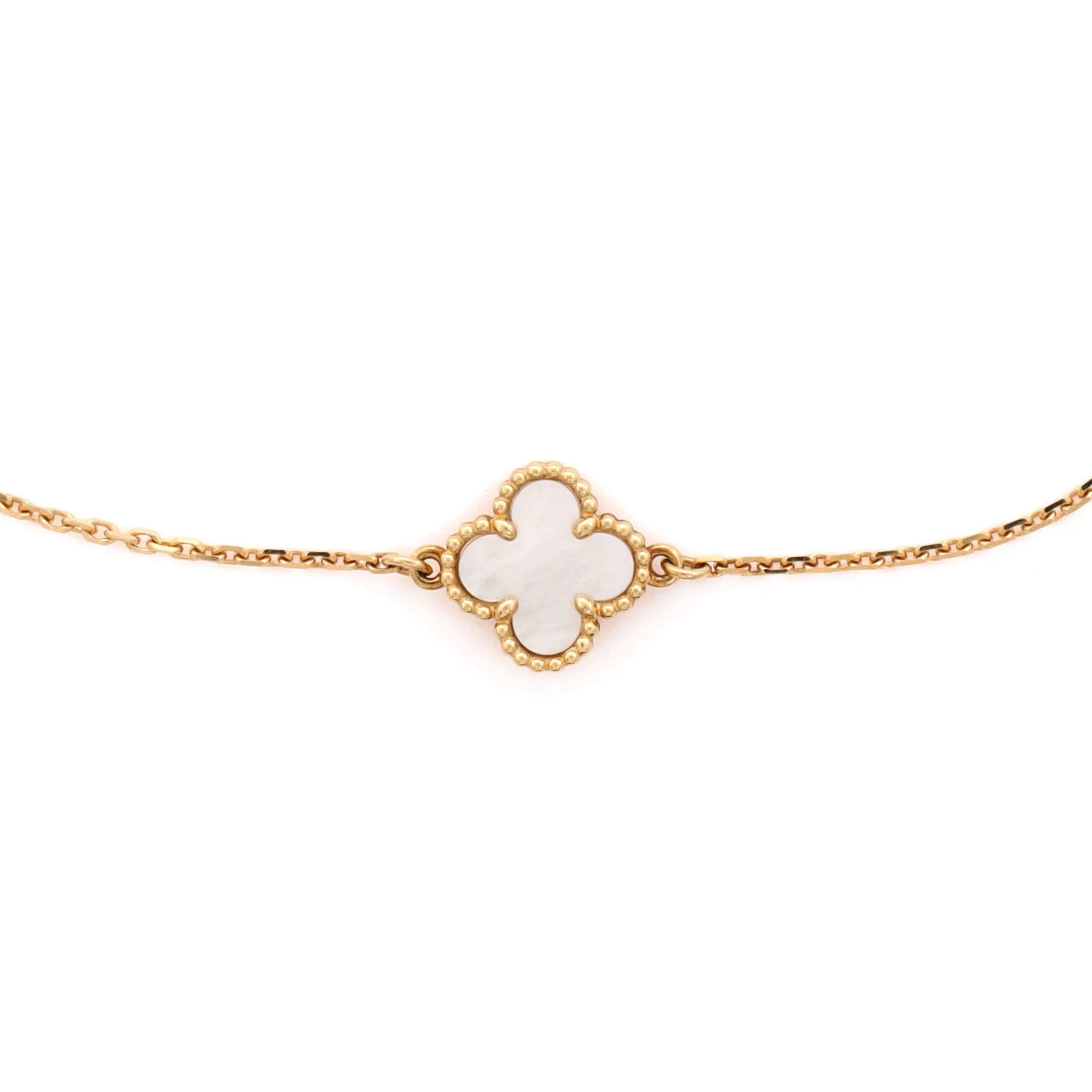 Sweet Alhambra Bracelet 18K Yellow Gold and Mother of Pearl - Image 3