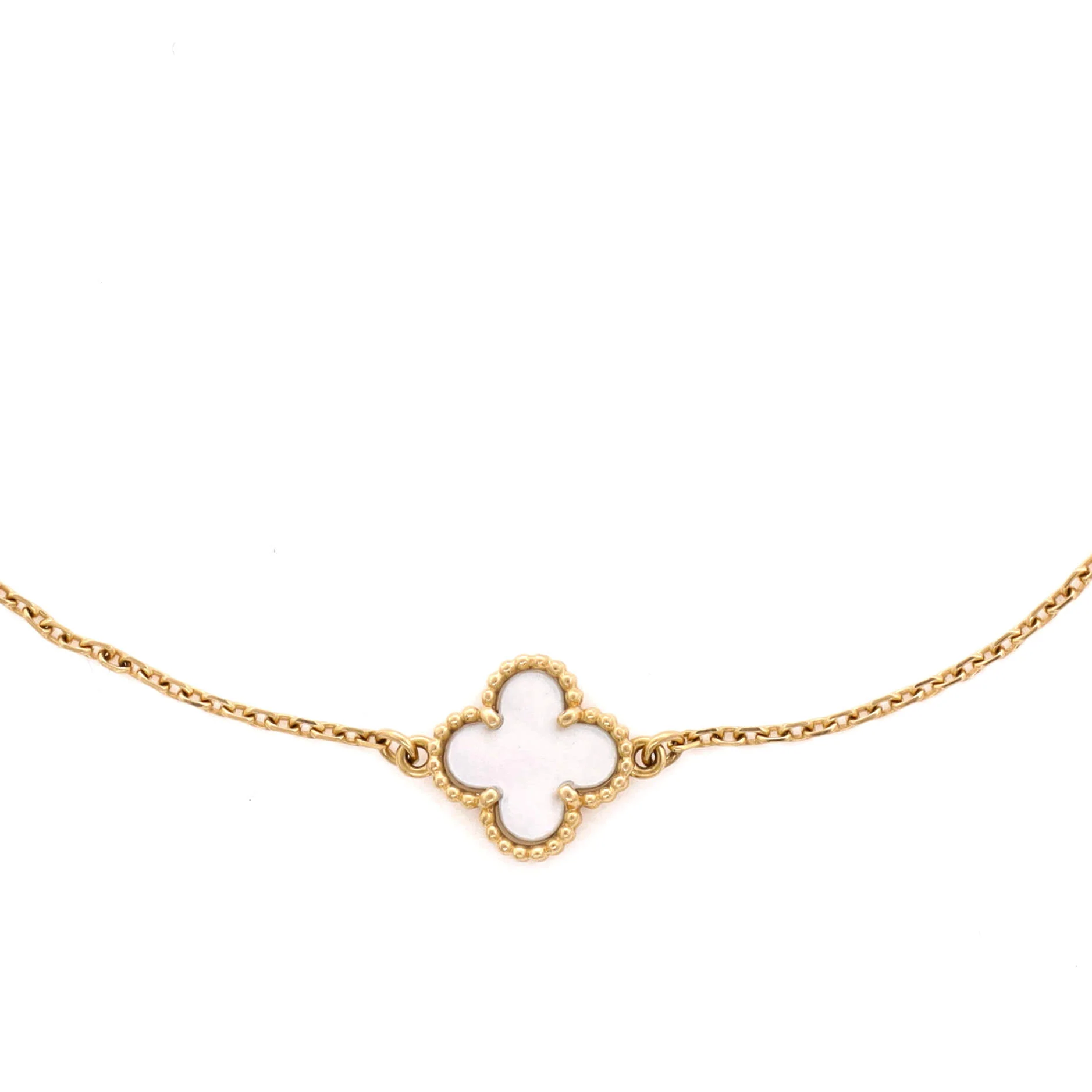 Sweet Alhambra Bracelet 18K Yellow Gold and Mother of Pearl - Image 3