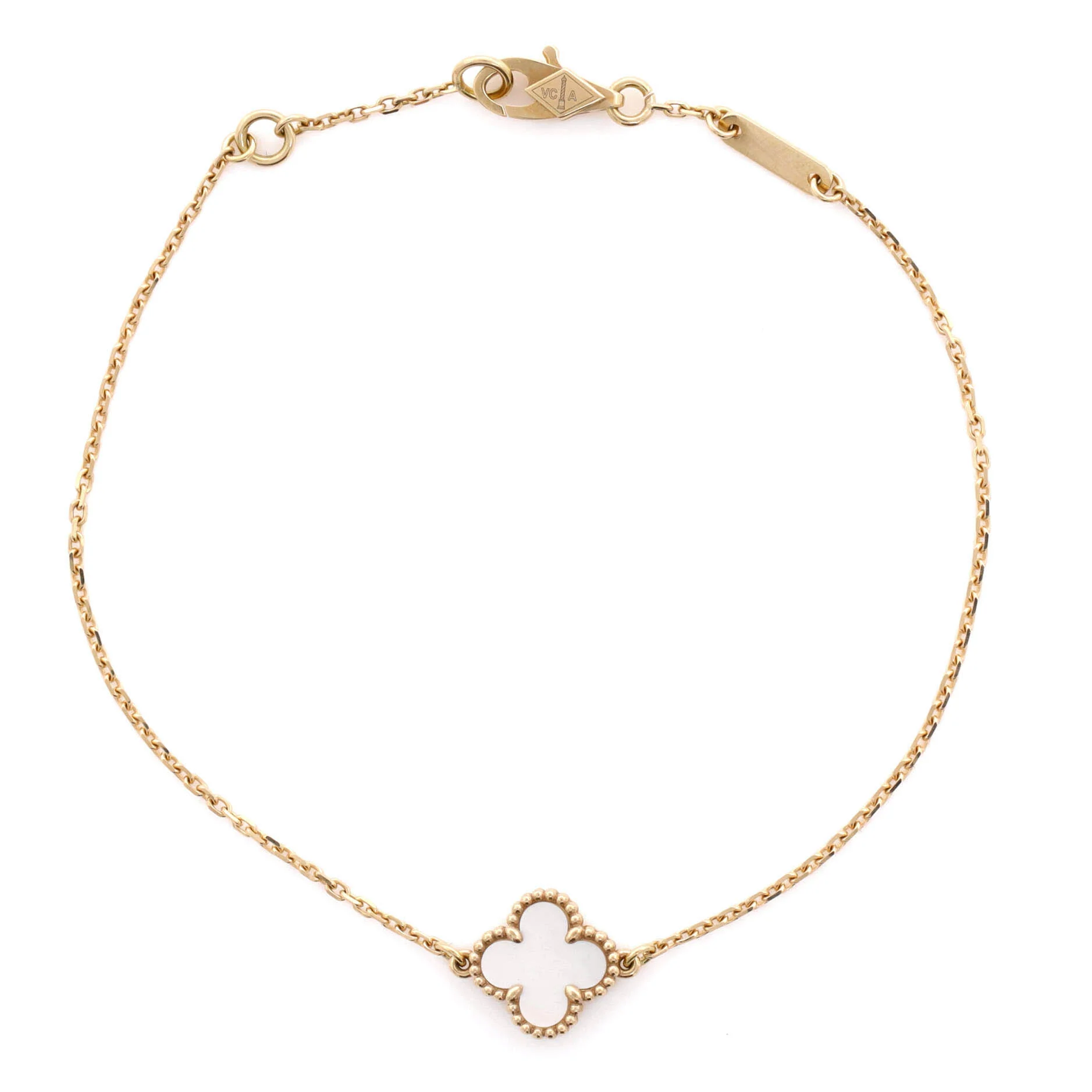 Sweet Alhambra Bracelet 18K Yellow Gold and Mother of Pearl