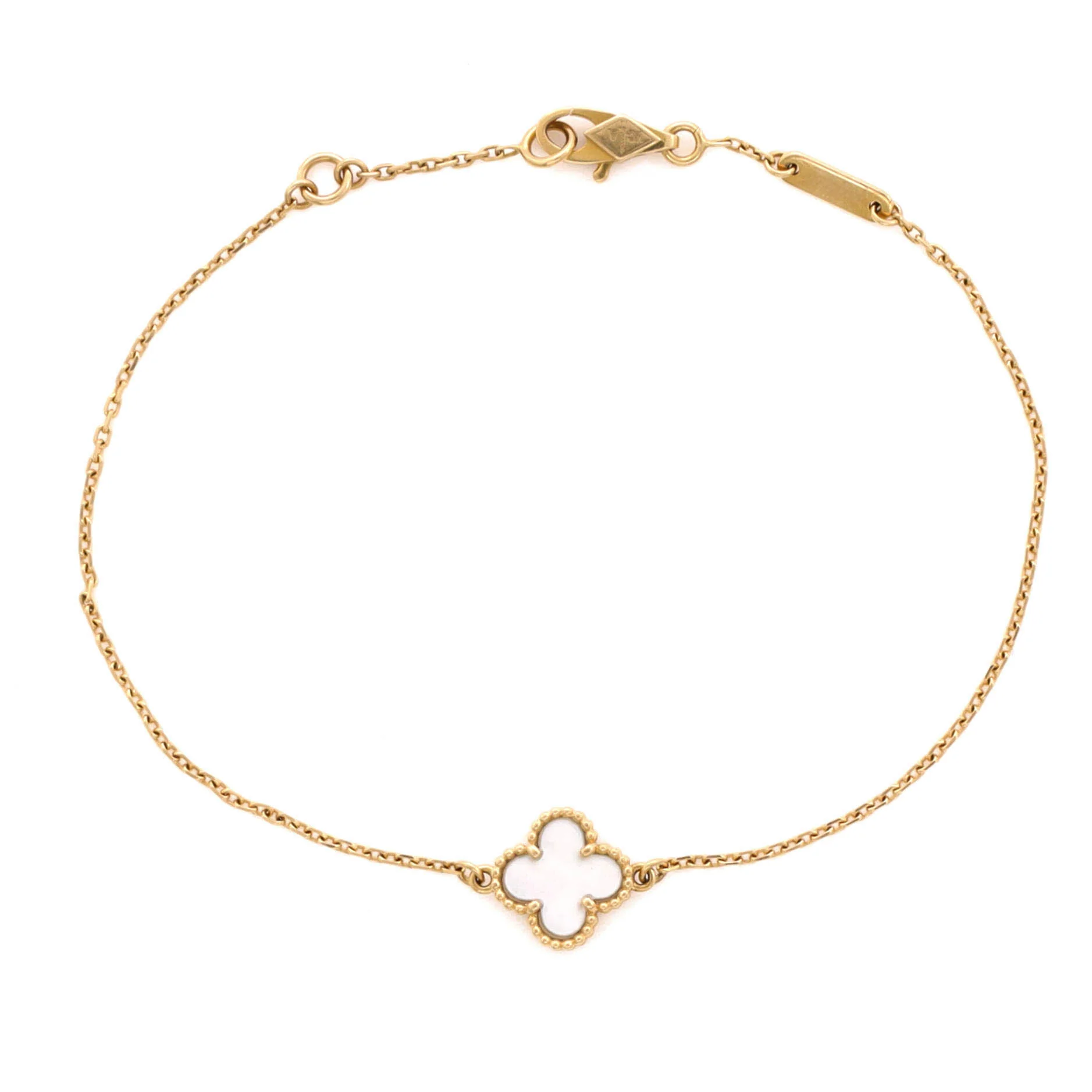 Sweet Alhambra Bracelet 18K Yellow Gold and Mother of Pearl