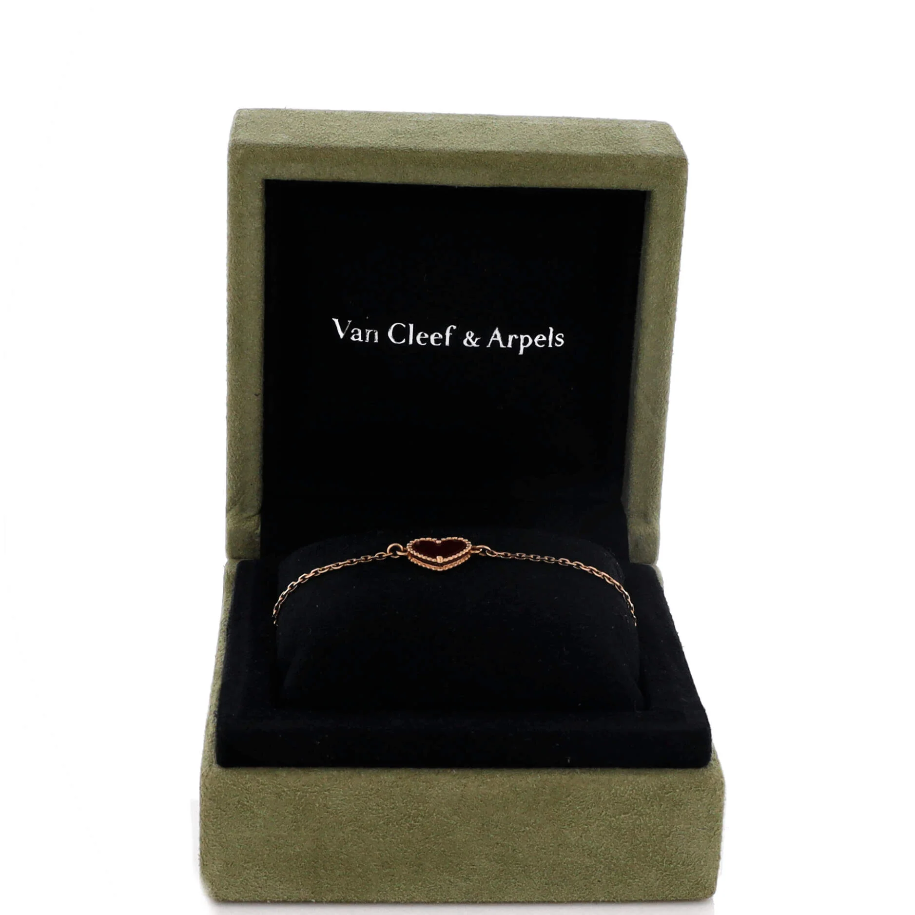 Sweet Alhambra Heart Bracelet 18K Rose Gold with Carnelian - Image 2