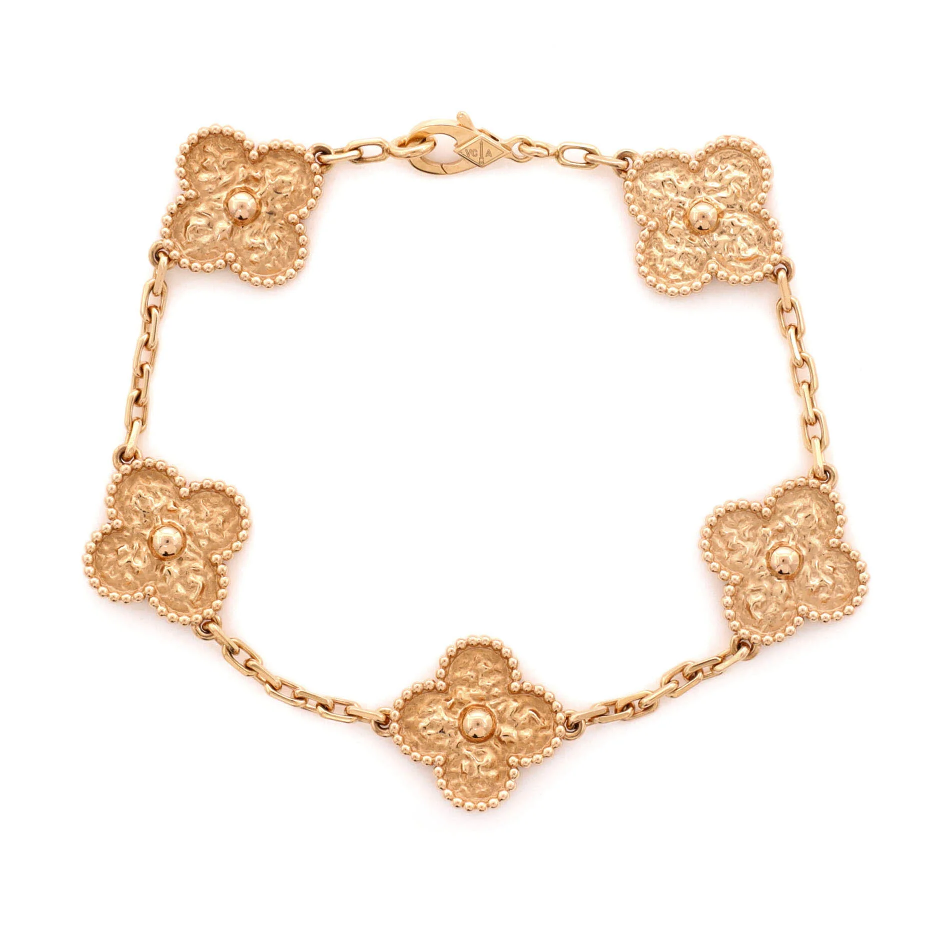 Vintage Alhambra 5 Motifs Bracelet 18K Rose Gold