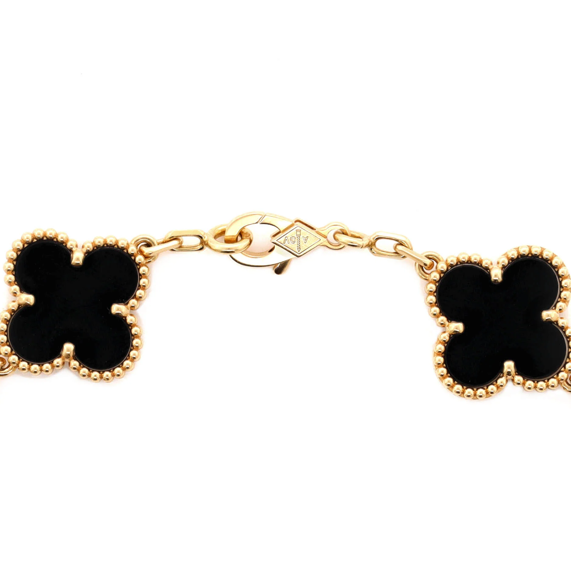 Vintage Alhambra 5 Motifs Bracelet 18K Rose Gold and Onyx - Image 3