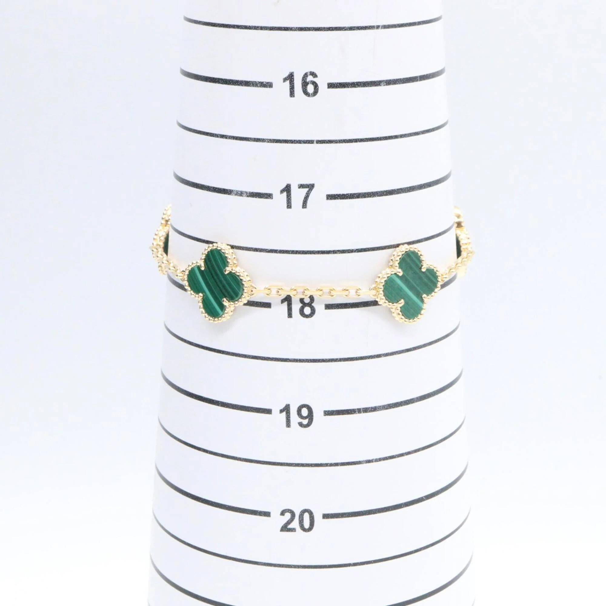 Vintage Alhambra Bracelet 18K Yellow Gold and Malachite - Image 5