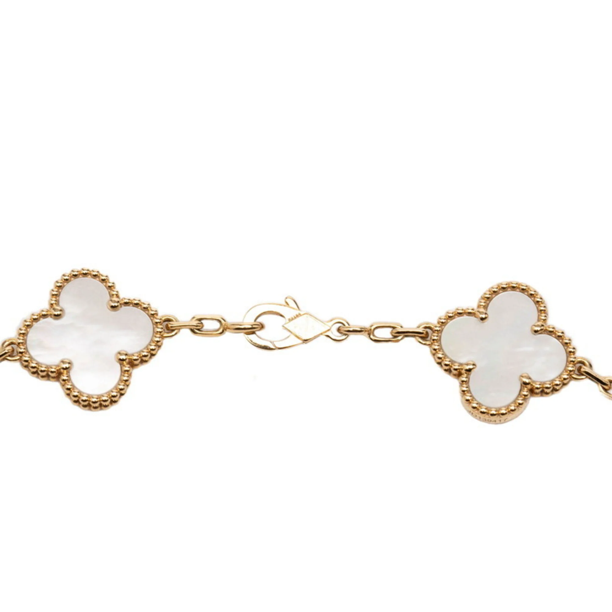Vintage Alhambra Bracelet 18K Yellow Gold and Mother of Pearl - Image 4