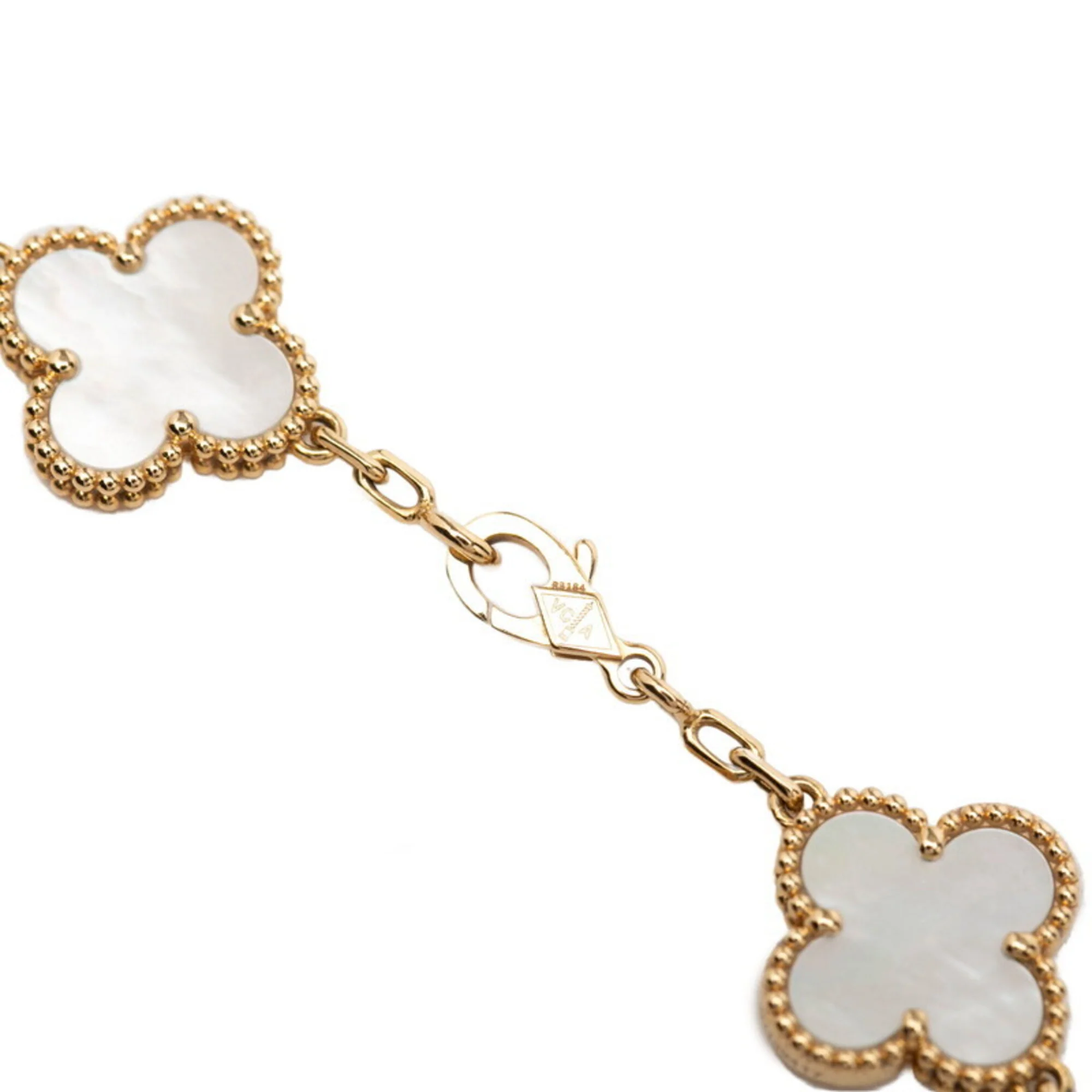 Vintage Alhambra Bracelet 18K Yellow Gold and Mother of Pearl - Image 5
