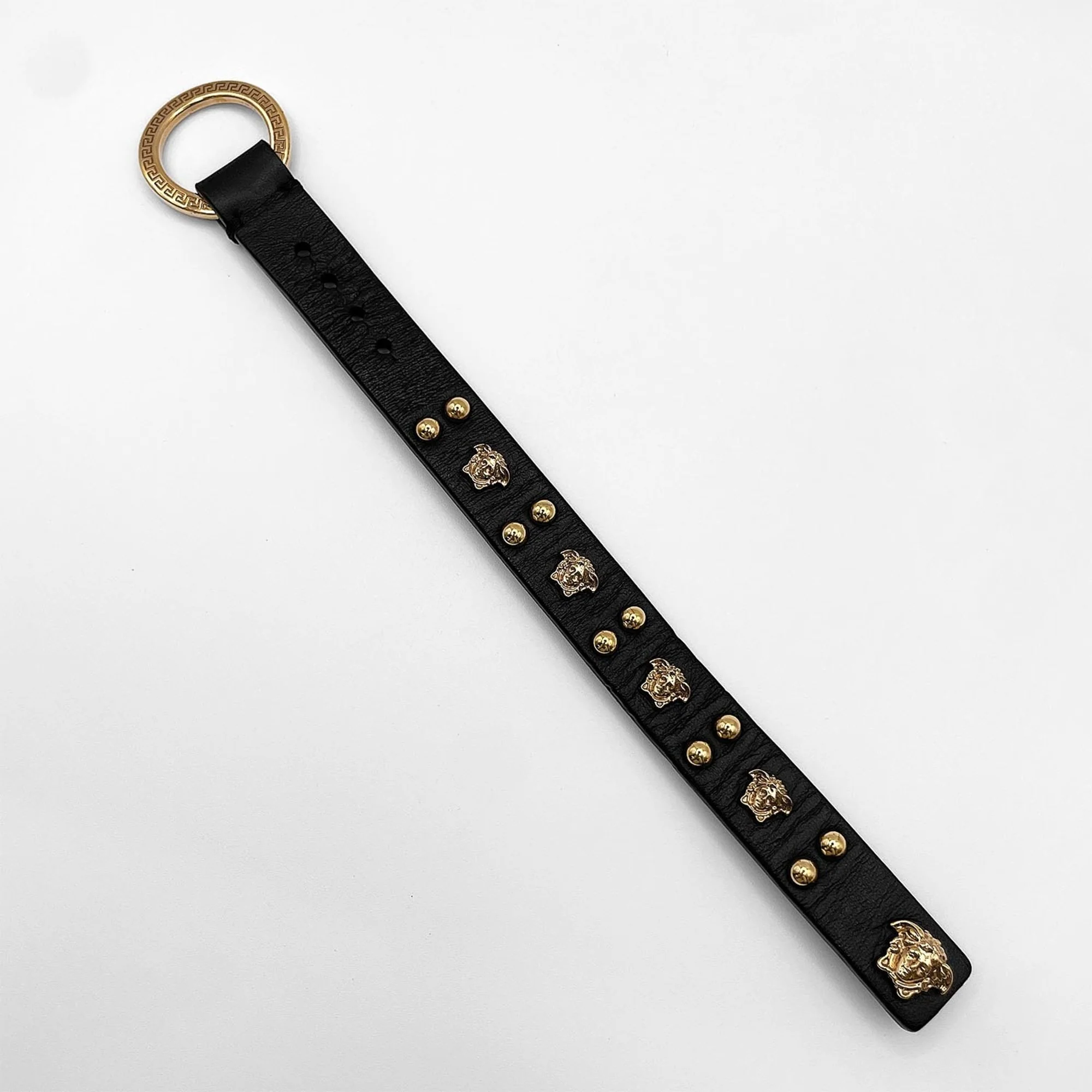 Medusa Bracelet Leather and Metal Black and Gold - Image 6