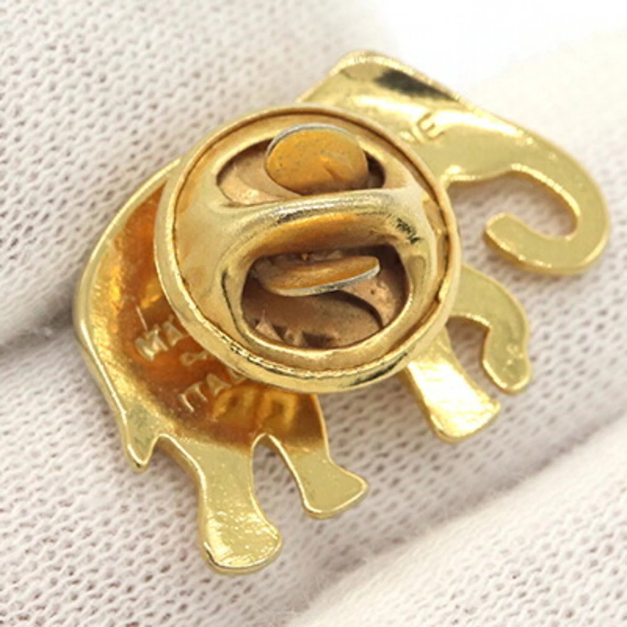 Pin Brooch Metal and Rhinestone Gold - Image 4