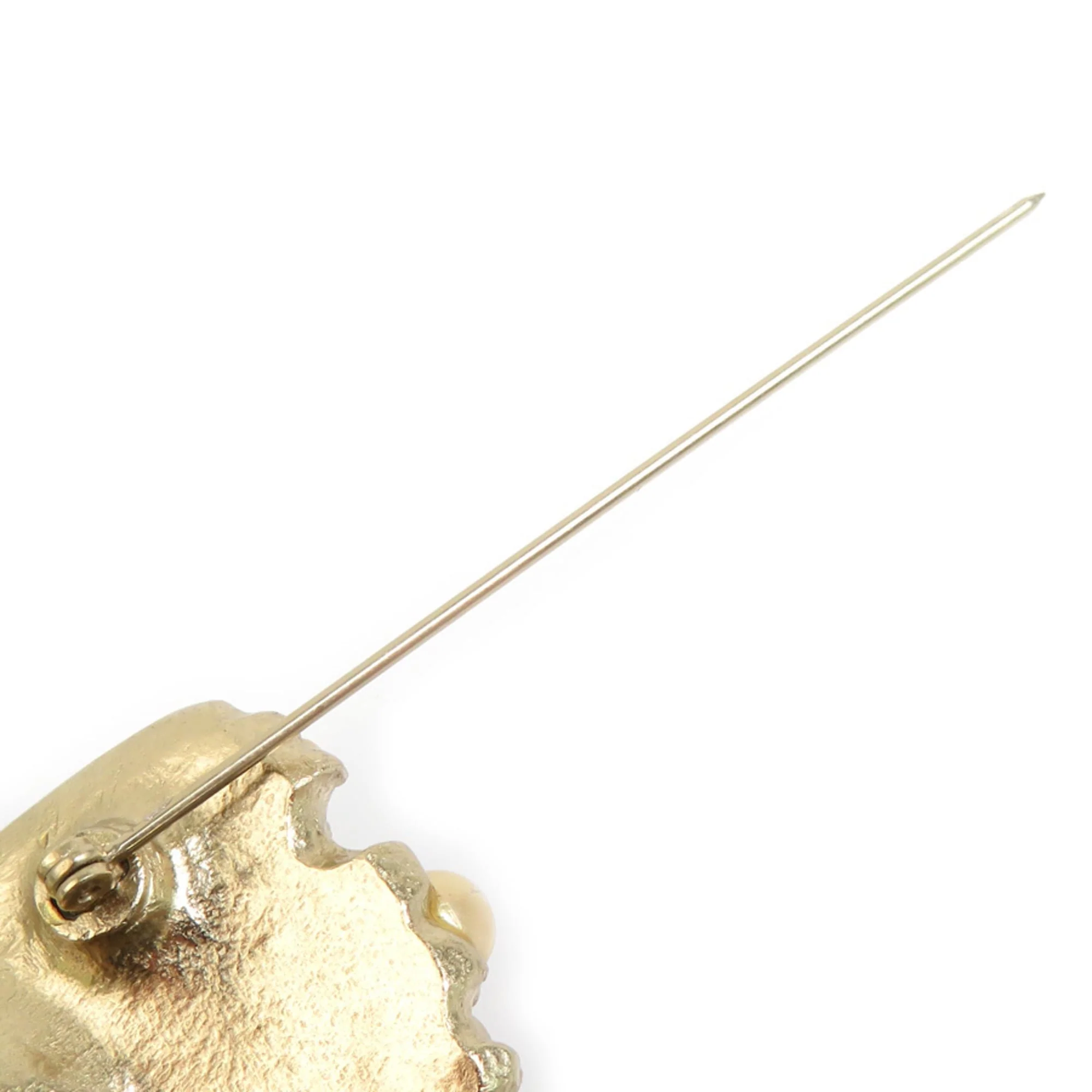 Brooch Gold Metal and Artificial Pearl - Image 8