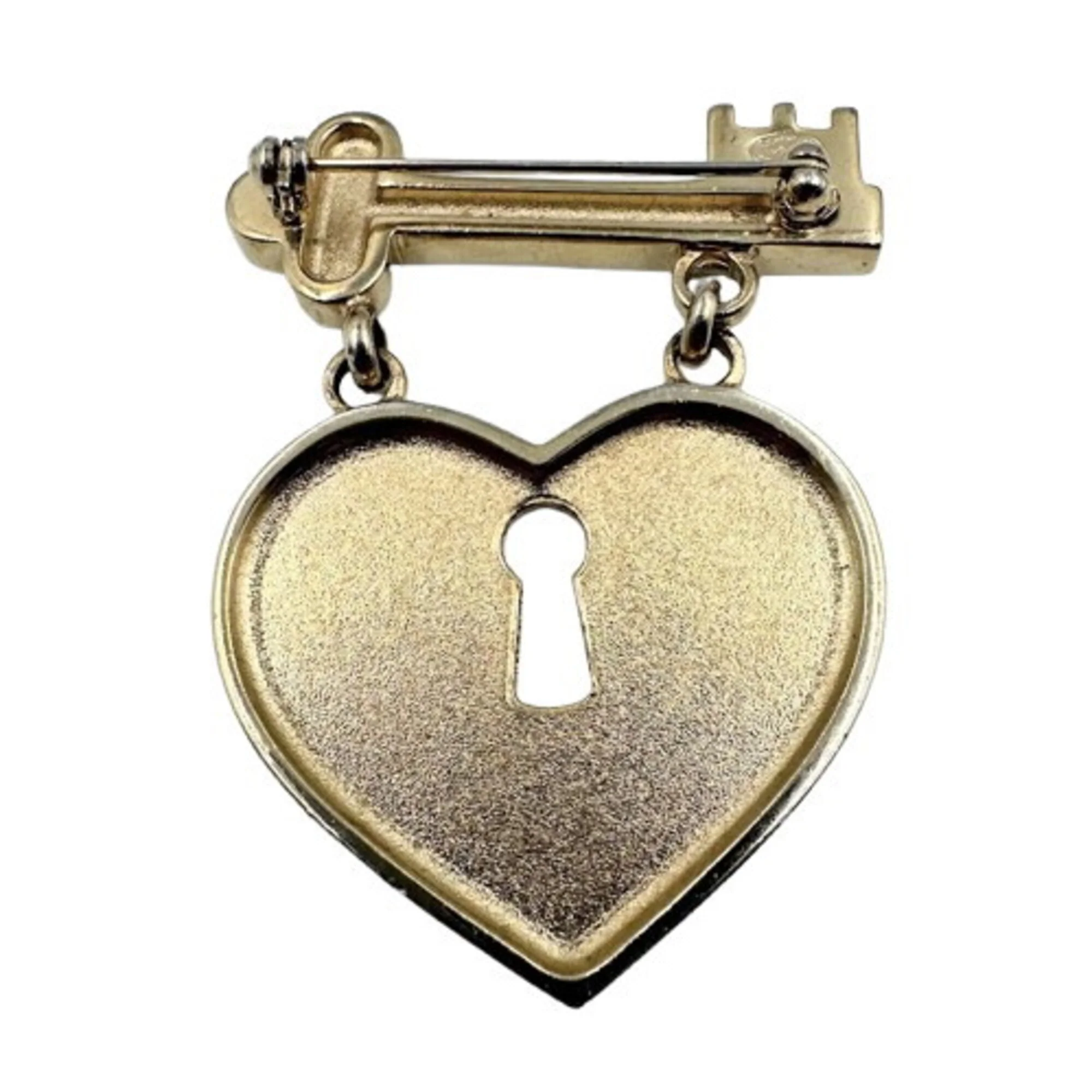 Brooch Metal Heart Key Motif - Image 2