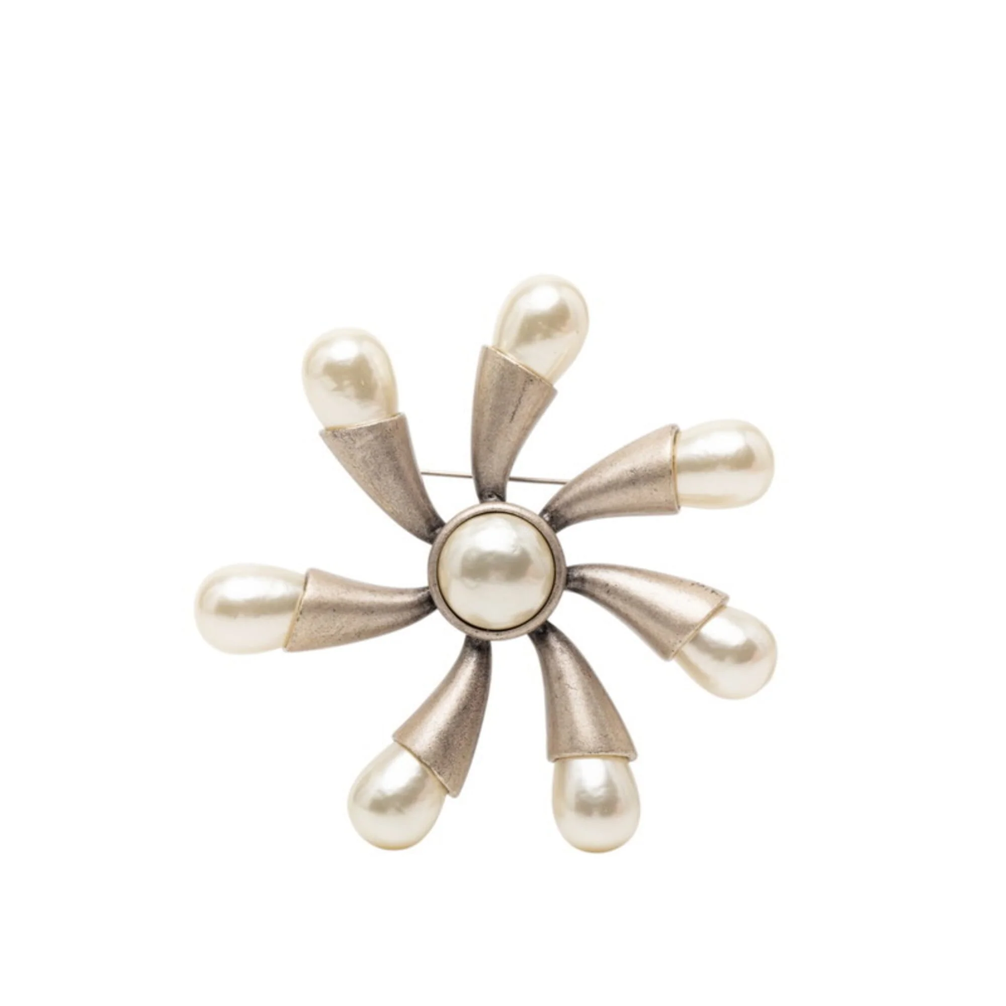 Brooch Metal with Artificial Pearl