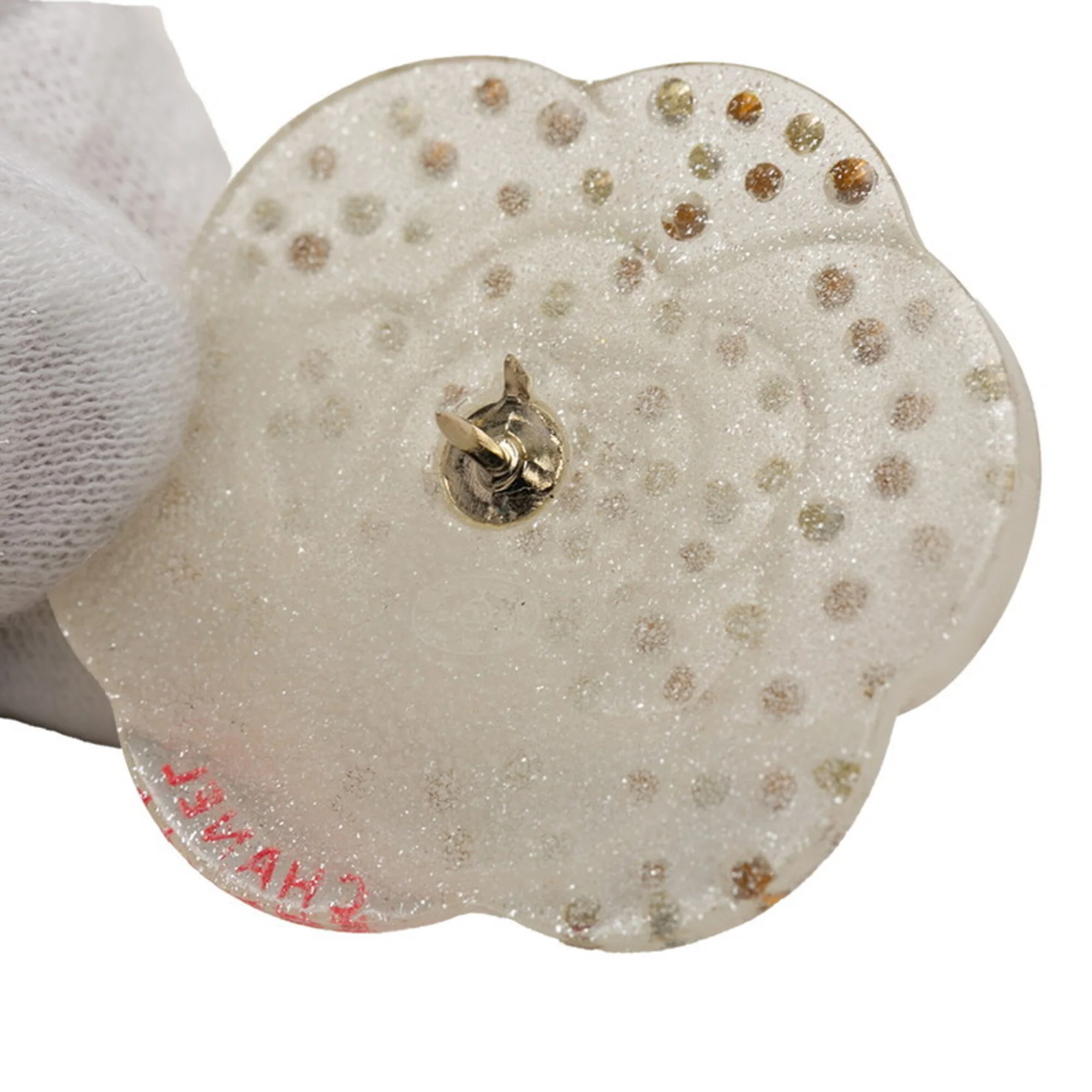 Camellia Brooch Plastic With Rhinestone - Image 3