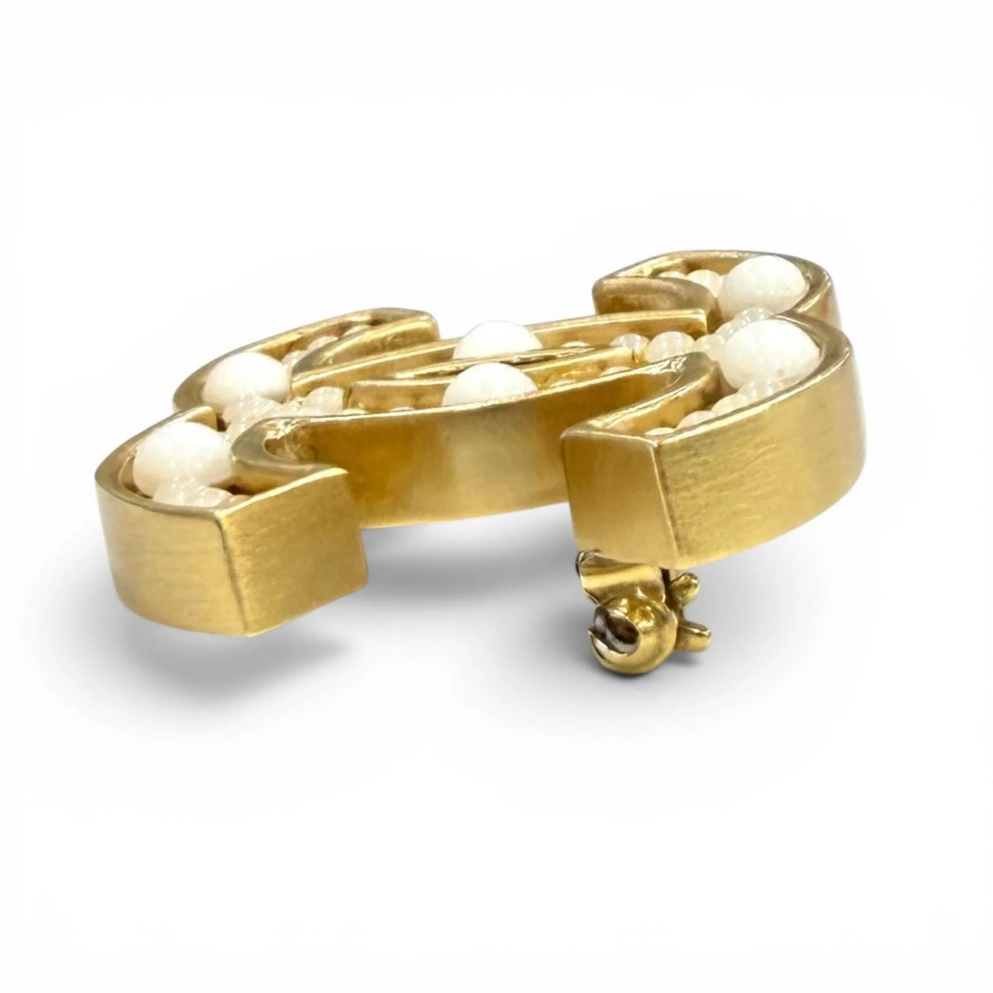 CC Logo Brooch Gold-Tone Metal - Image 3