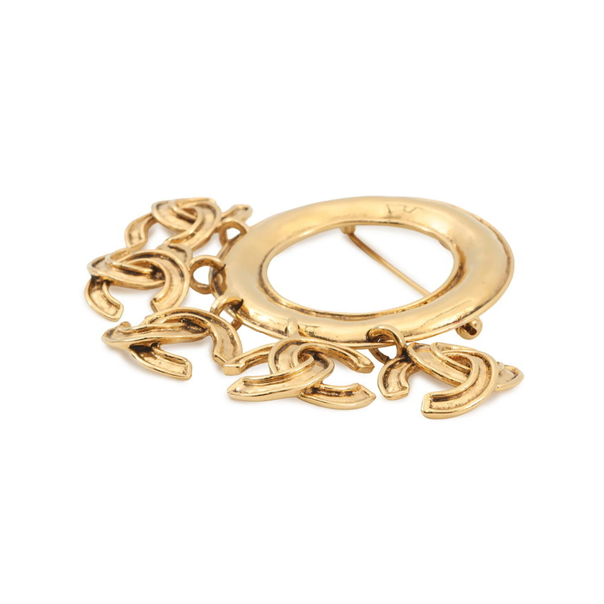CC Logo Brooch Gold-Tone Metal - Image 2