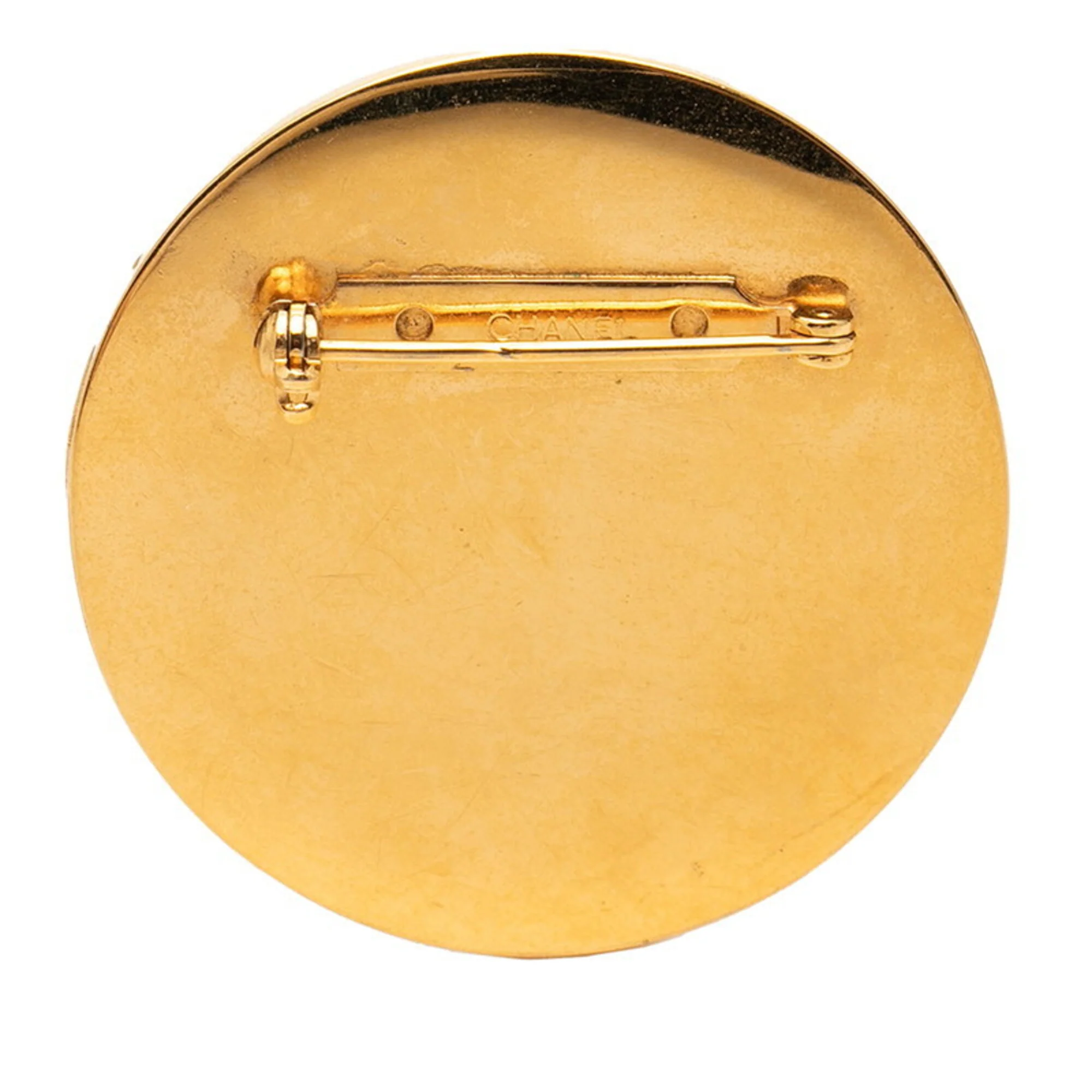 CC Logo Brooch Gold-Tone Metal - Image 2