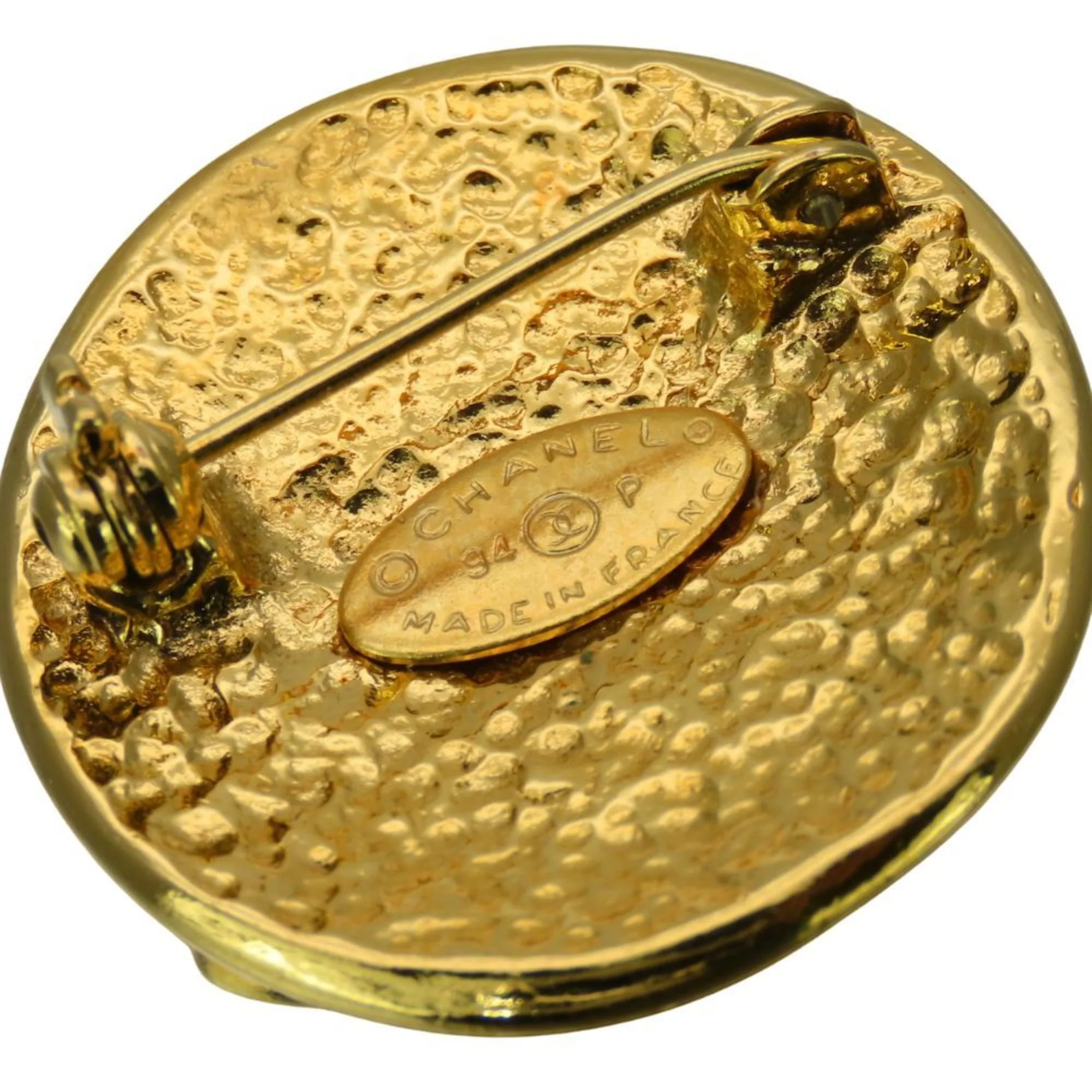 CC Logo Brooch Gold-Tone Metal - Image 2