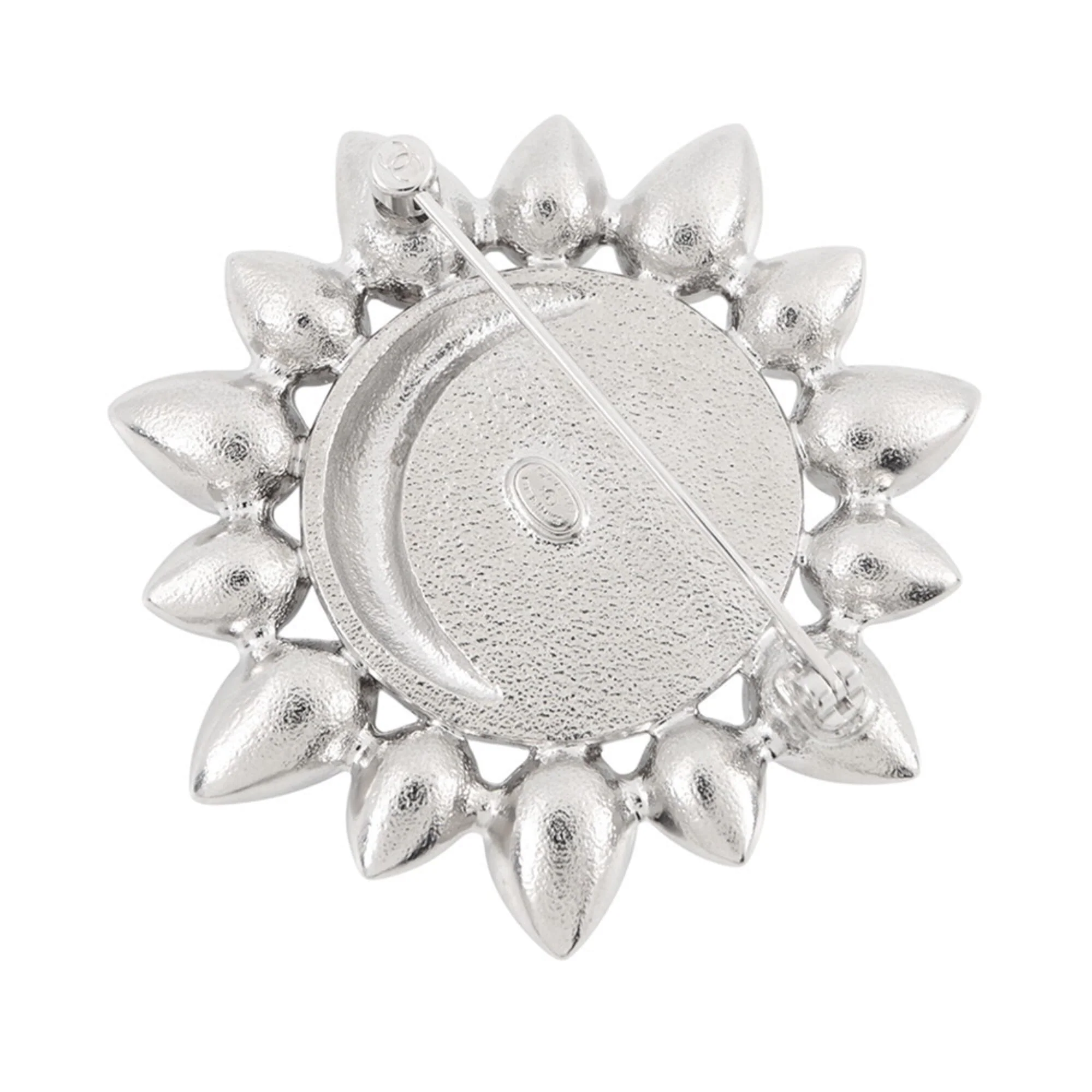 CC Logo Brooch Silver-Tone Metal - Image 3