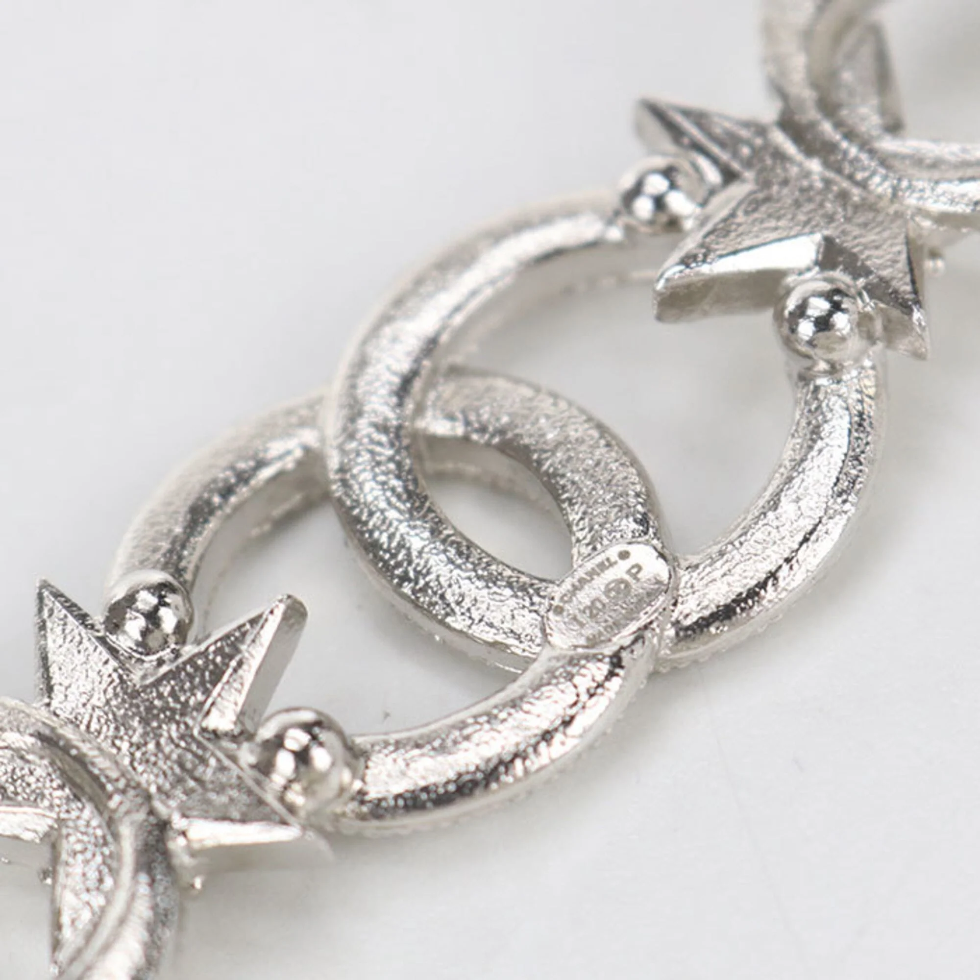 CC Logo Brooch Silver-Tone Metal - Image 4