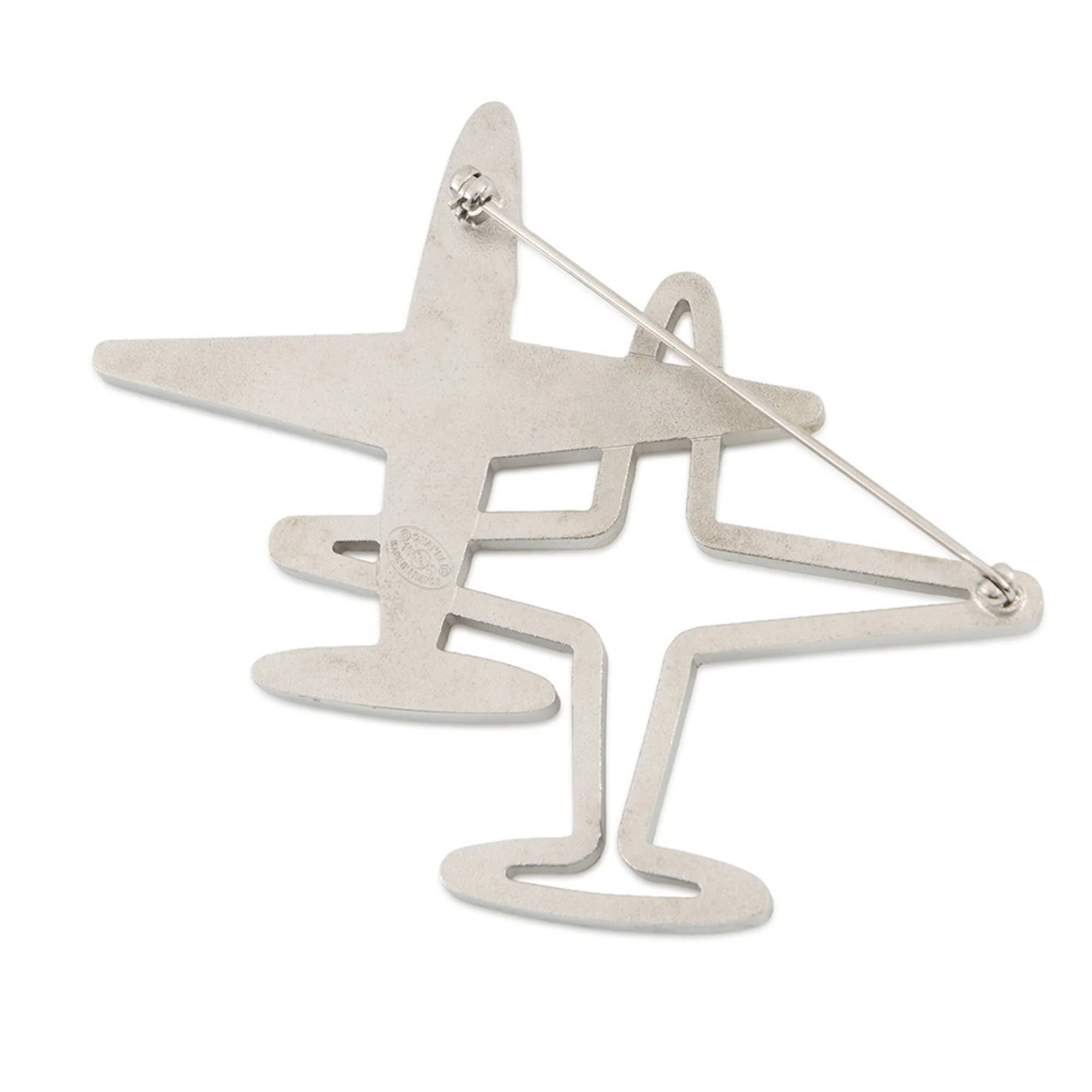 CC Logo Brooch Silver-Tone Metal - Image 3