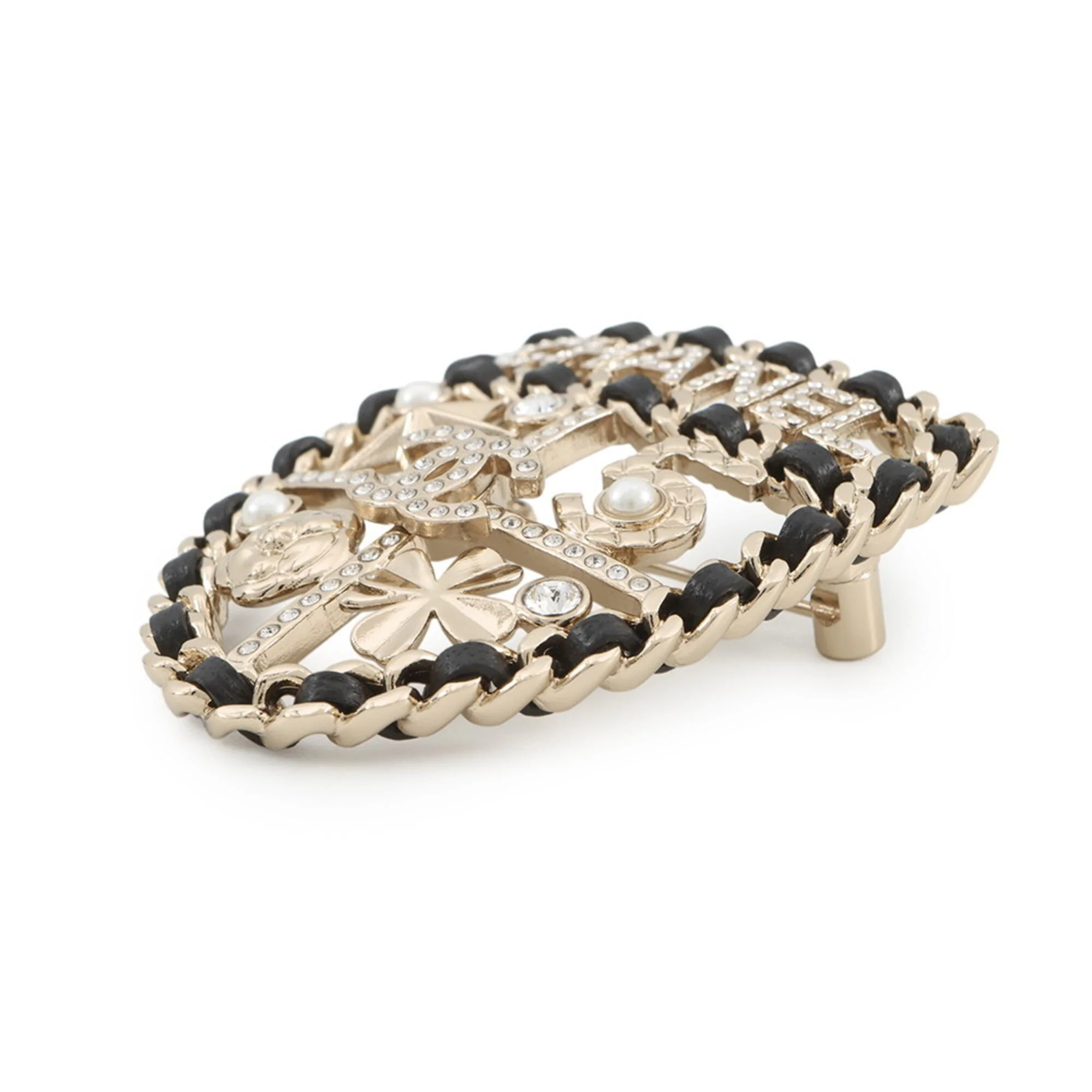 CC Logo Brooch Silver-Tone Metal - Image 2
