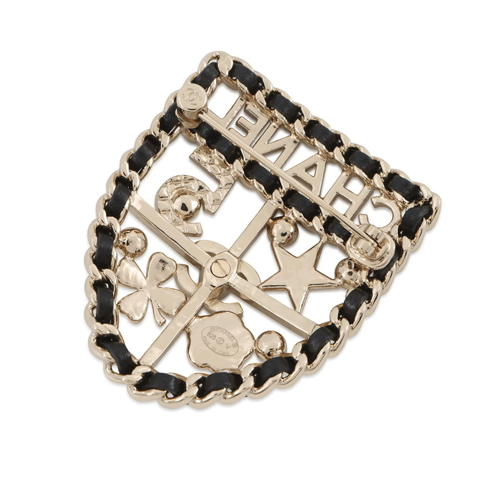 CC Logo Brooch Silver-Tone Metal - Image 3