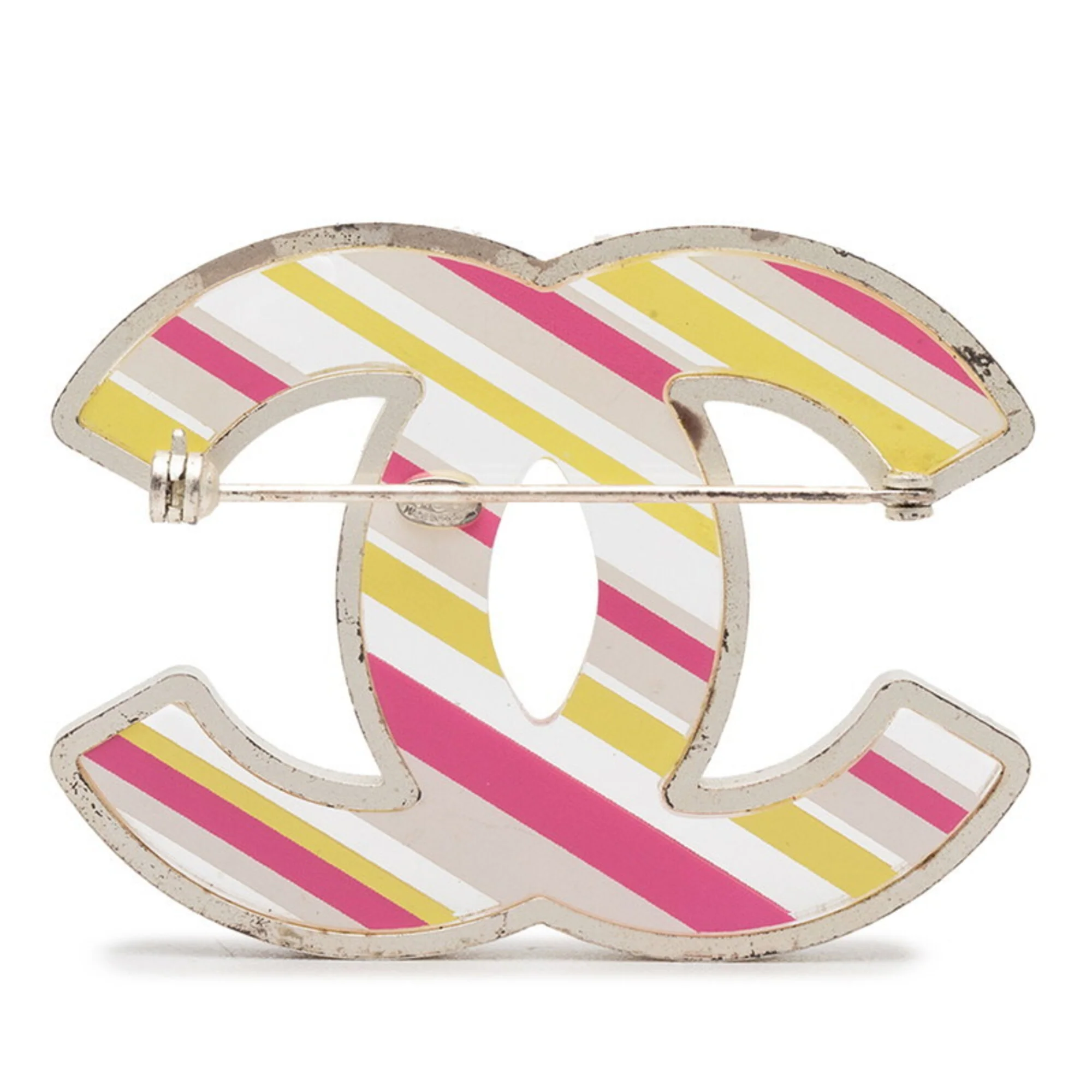 CC Logo Brooch Silver-Tone Metal - Image 2