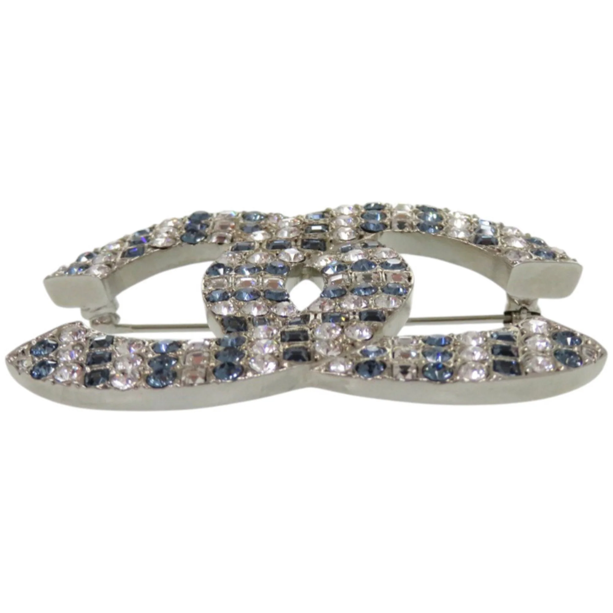 CC Logo Brooch Silver-Tone Metal - Image 3