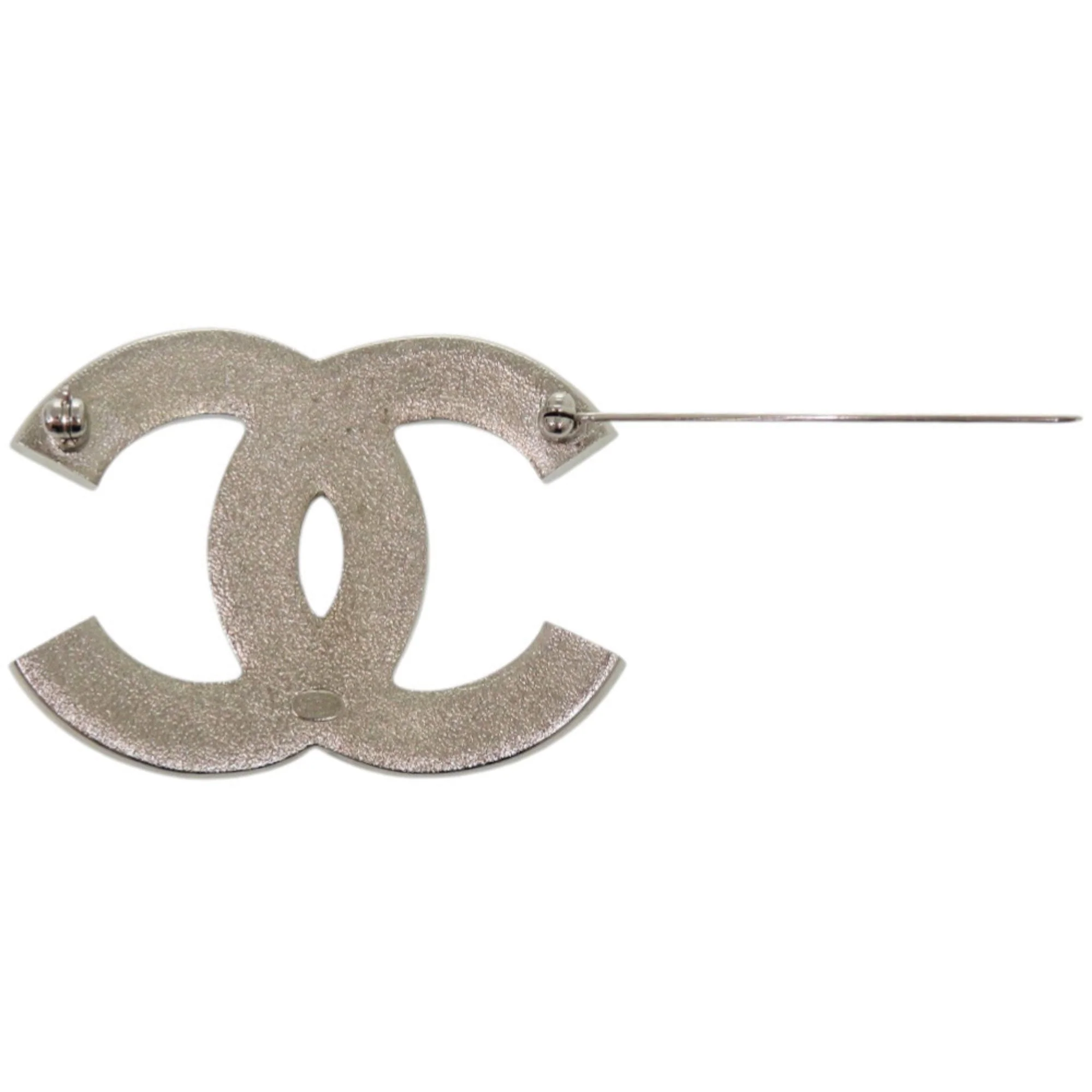 CC Logo Brooch Silver-Tone Metal - Image 5