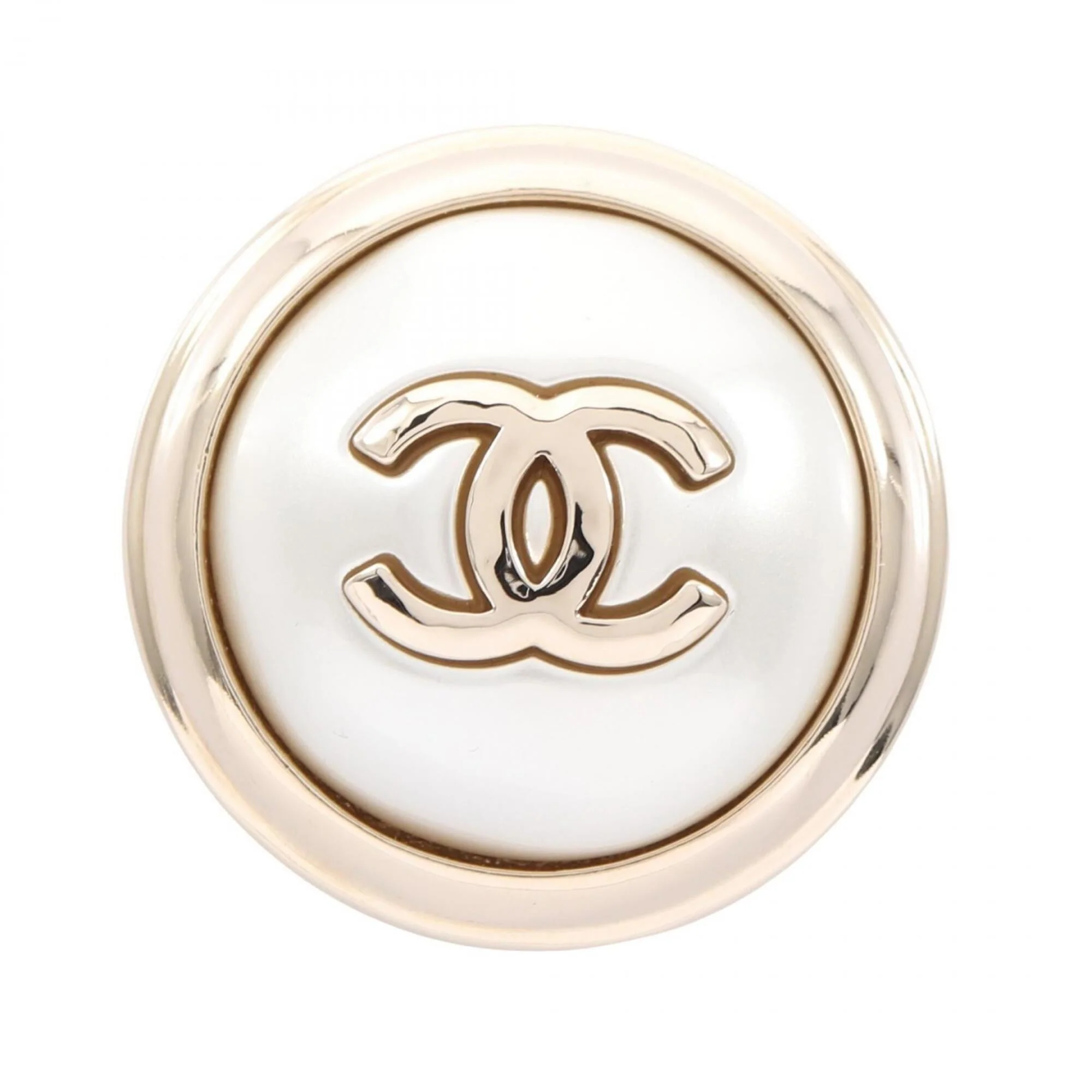 CC Logo Circle Brooch Metal