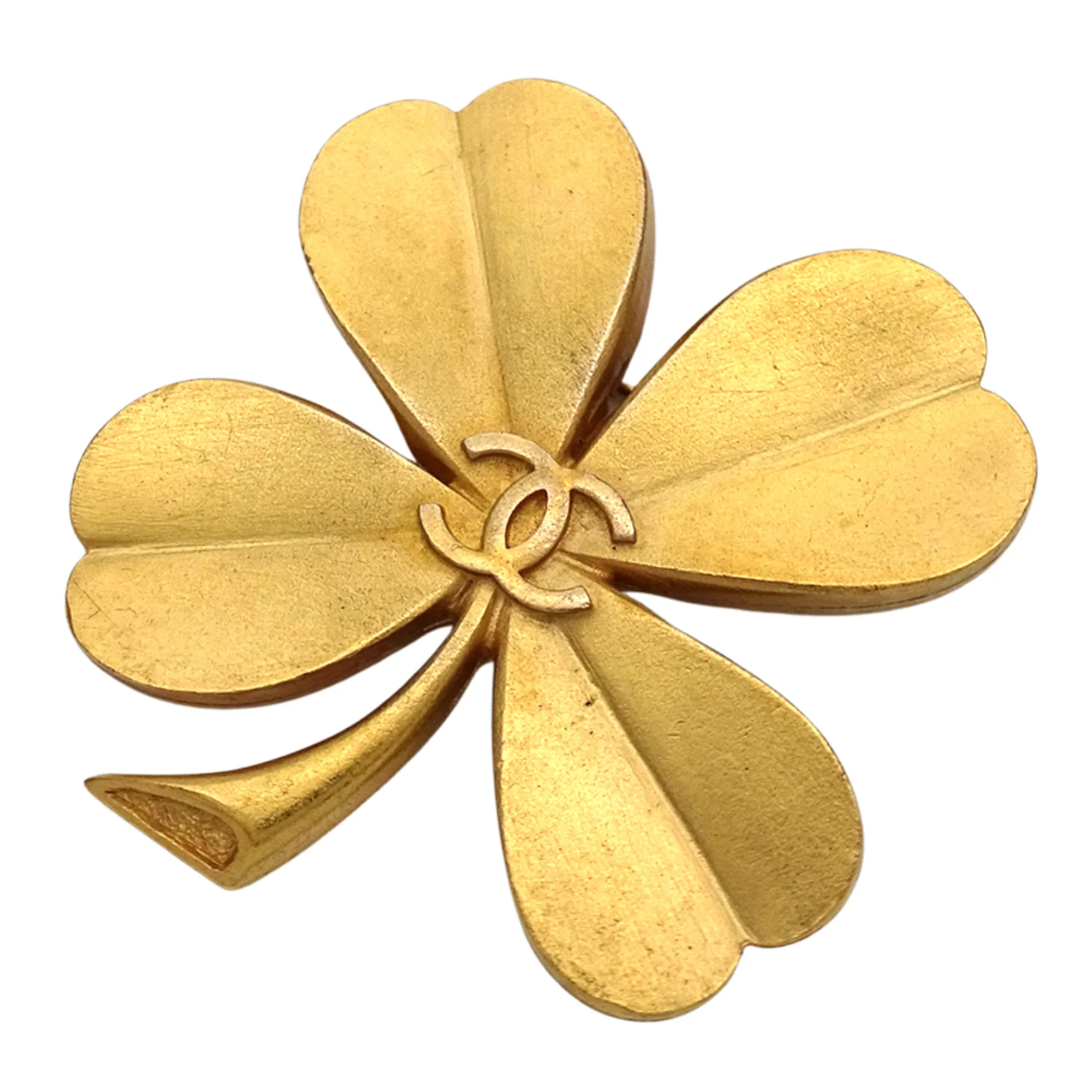 CC Logo Clover Brooch Metal