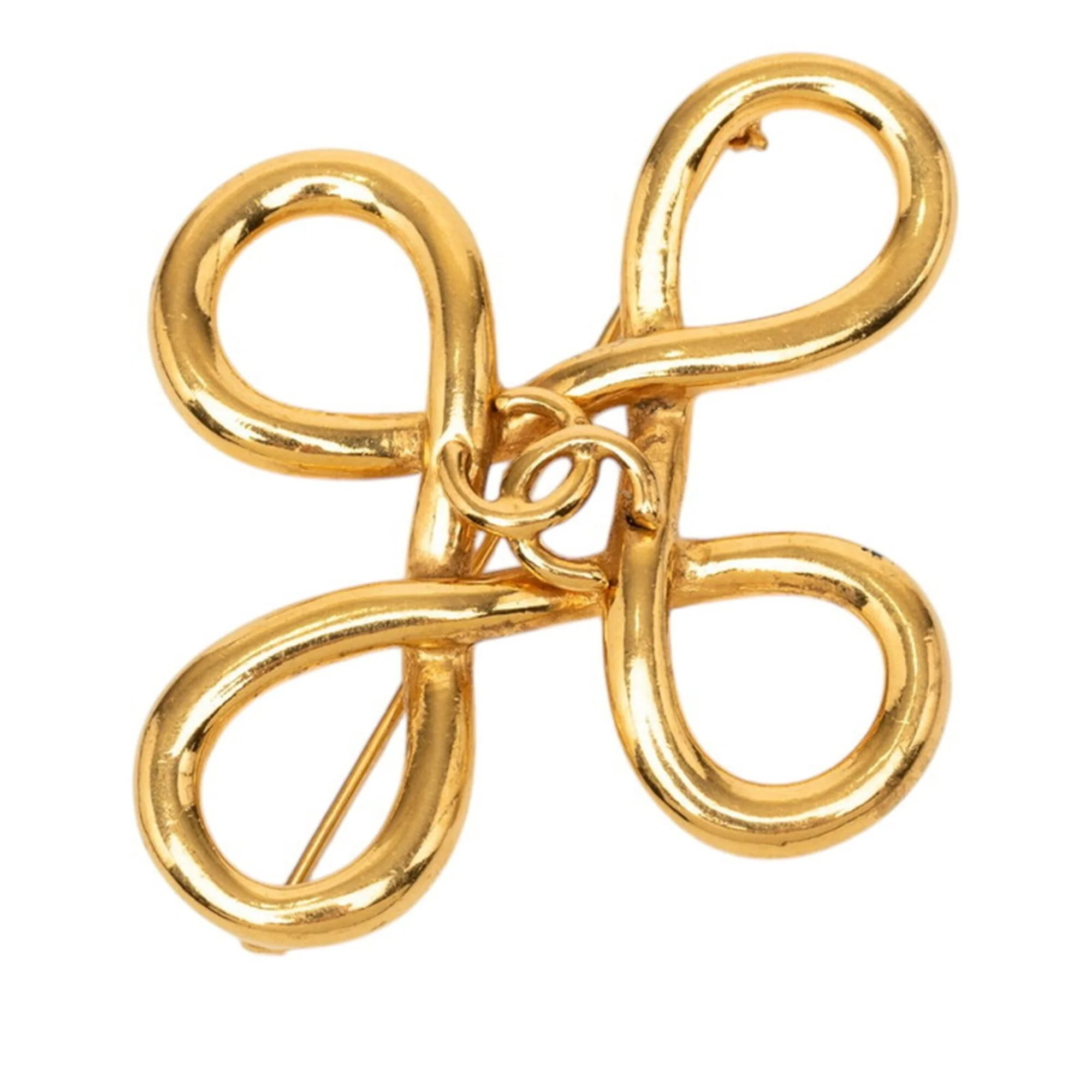 CC Logo Cross Brooch Metal