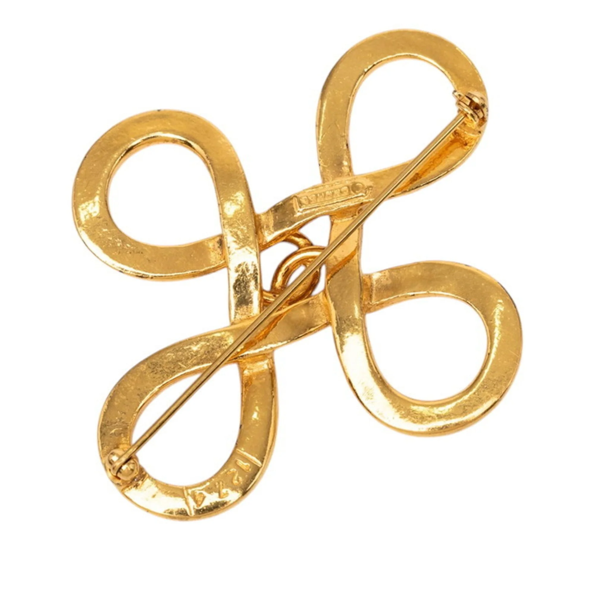 CC Logo Cross Brooch Metal - Image 2