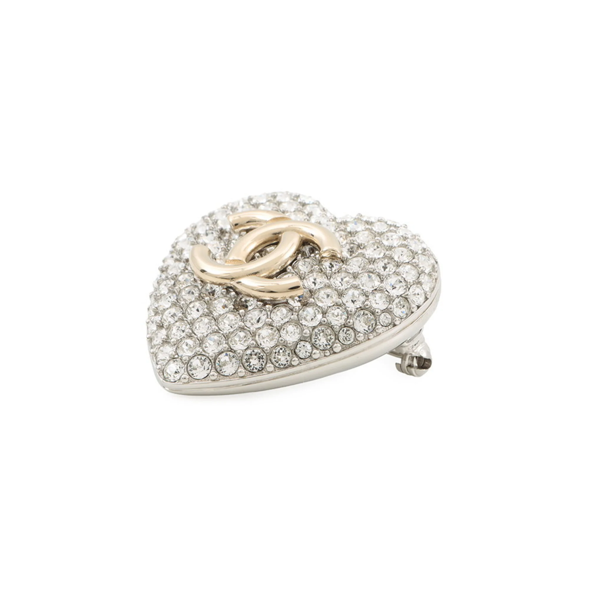 CC Logo Heart Brooch Metal - Image 2