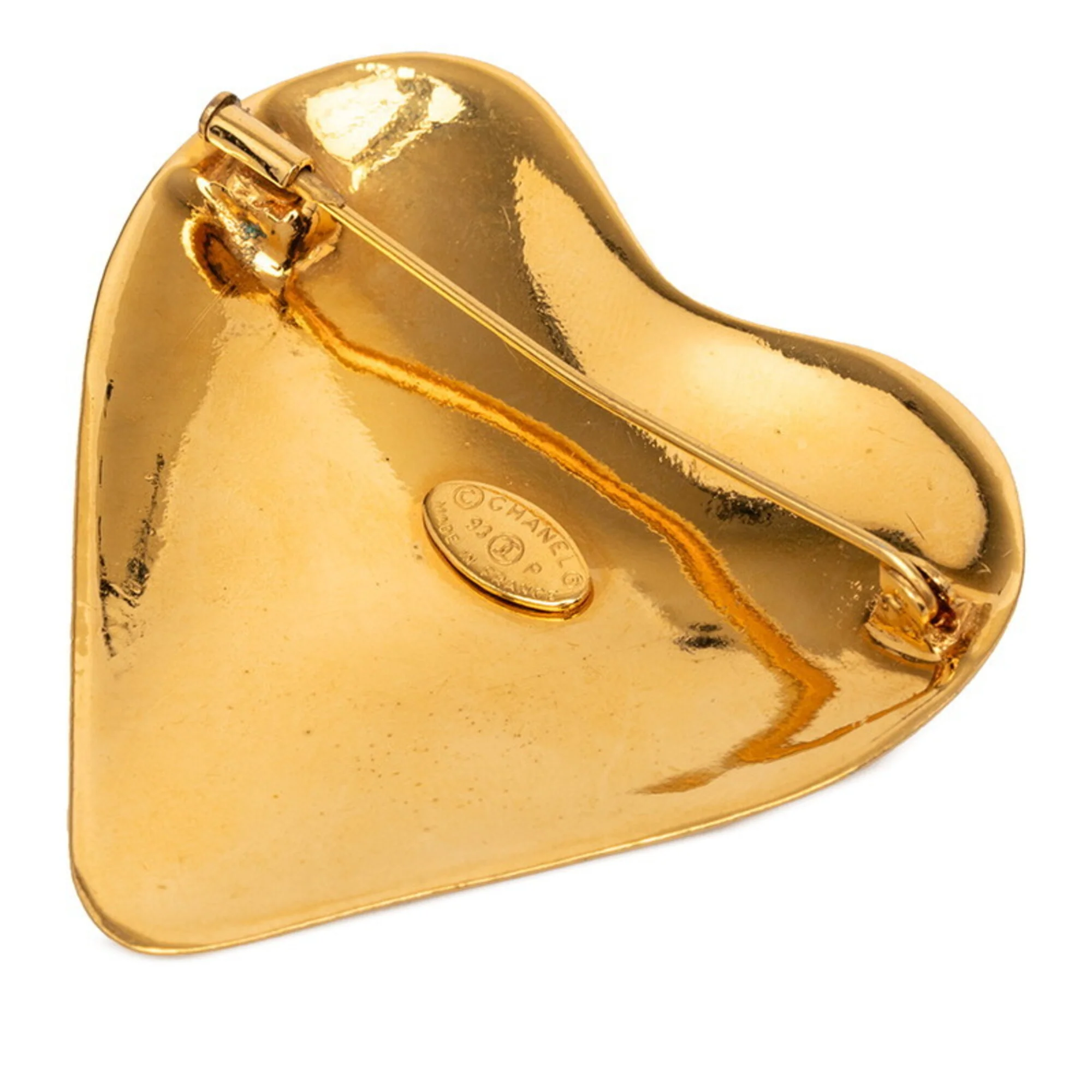 CC Logo Heart Brooch Metal - Image 2