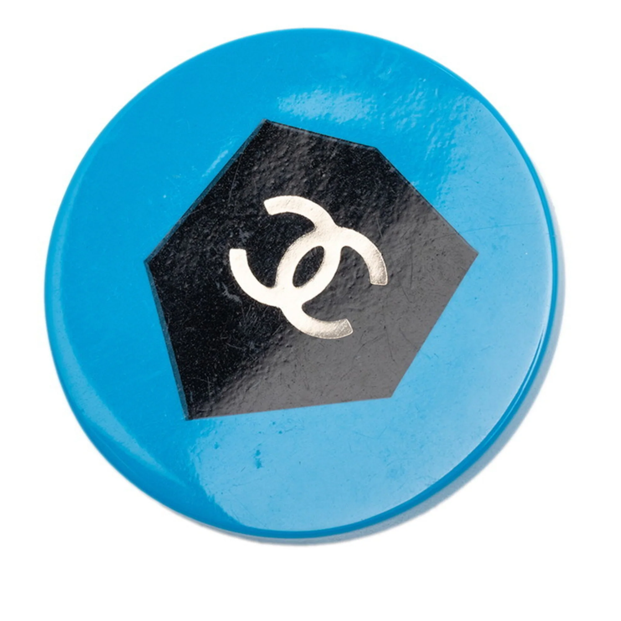 CC Logo Round Brooch Metal