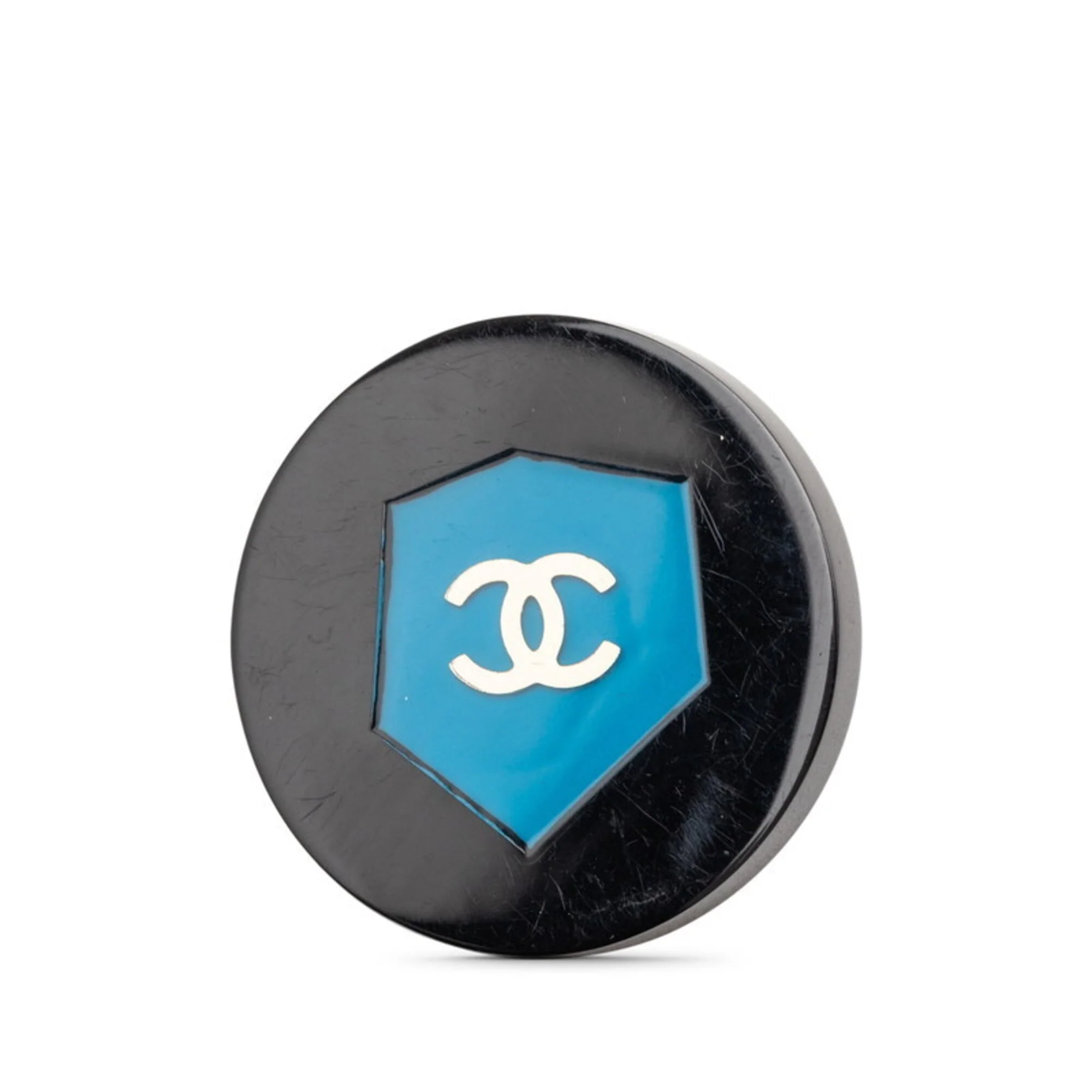 CC Logo Round Brooch Metal