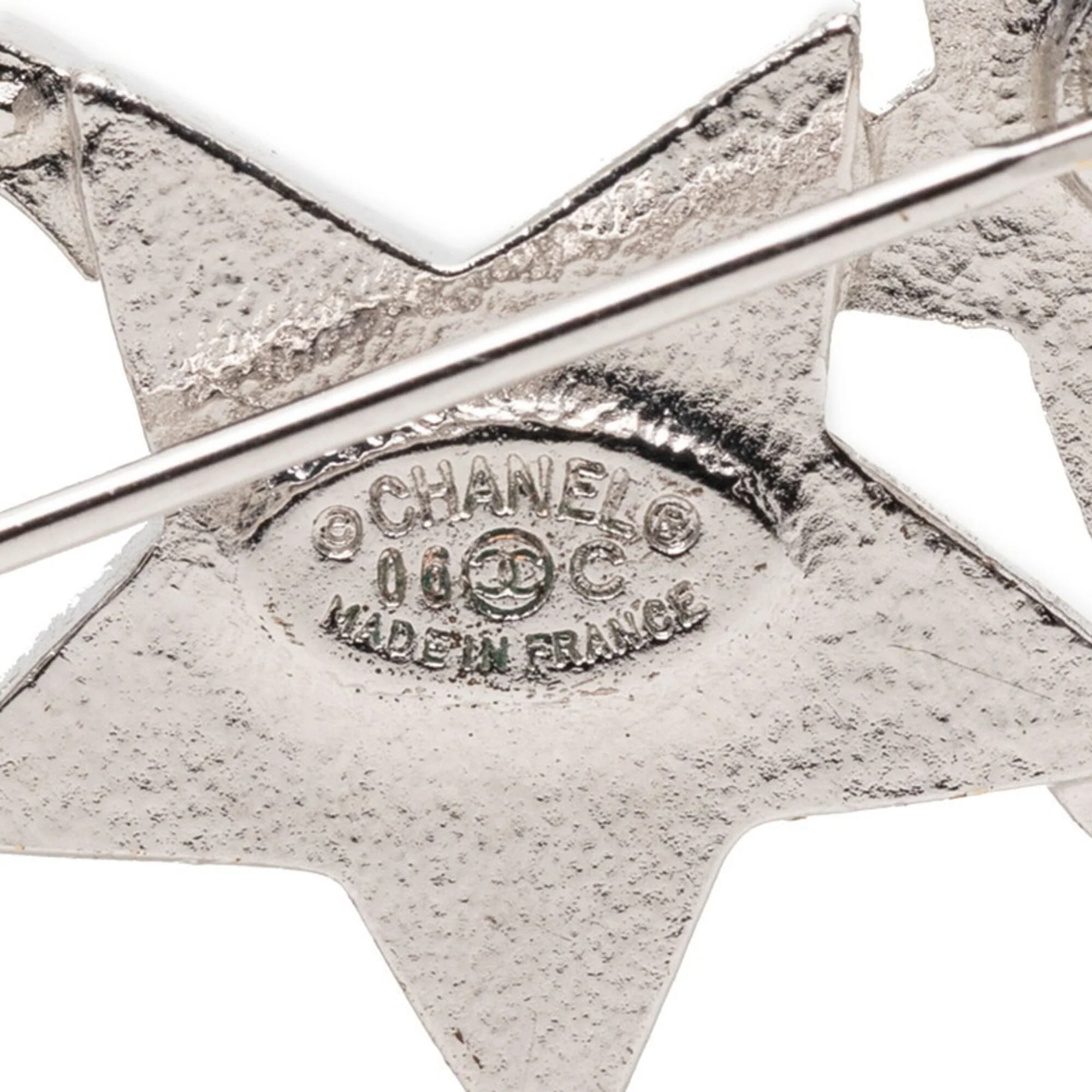 CC Logo Star Brooch Silver-Tone Metal - Image 3
