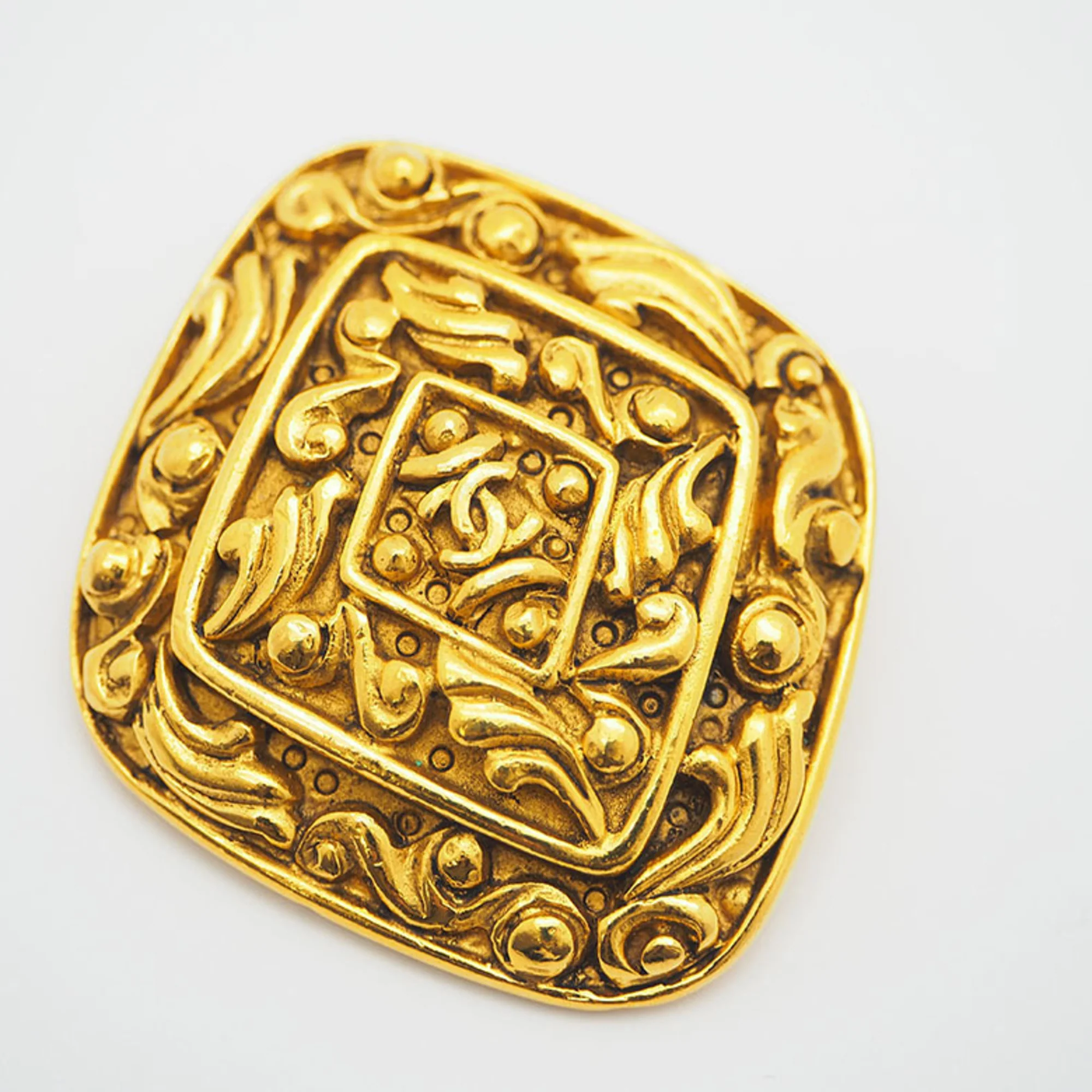 Vintage Brooch Metal Arabesque Crane - Image 4