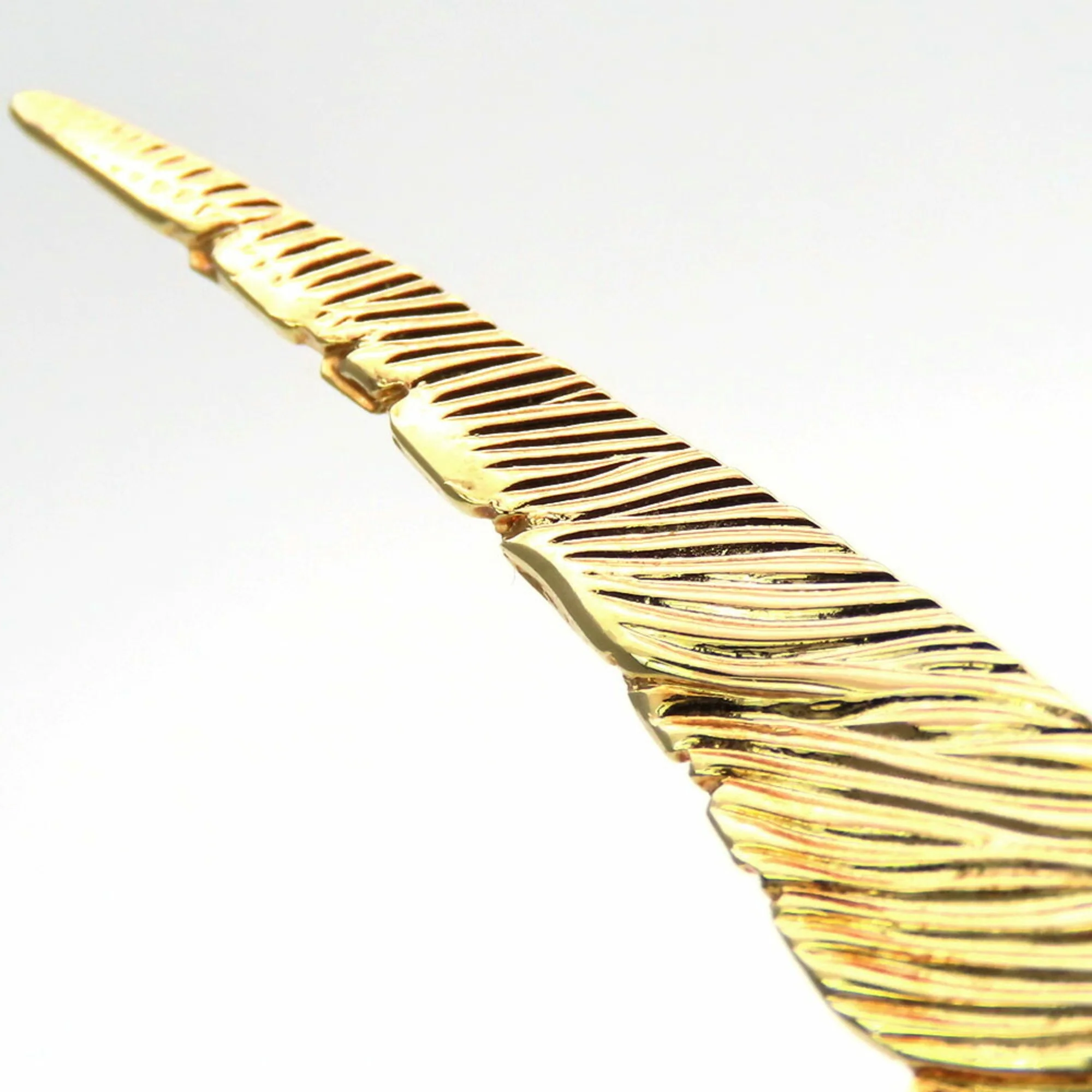 Brooch Gold Metal Feather Motif Plated - Image 8