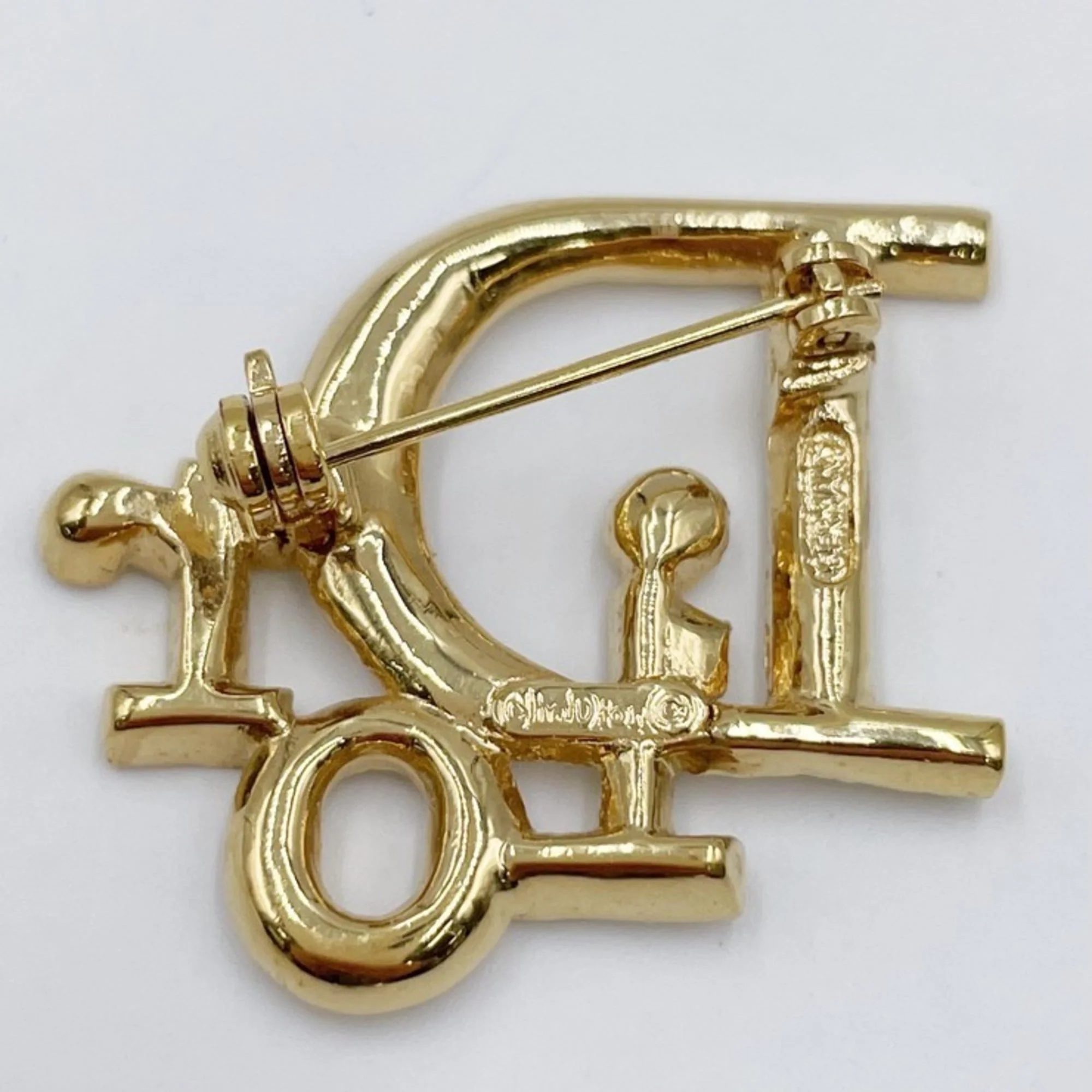 Brooch Gold Metal With Rhinestone - Image 2