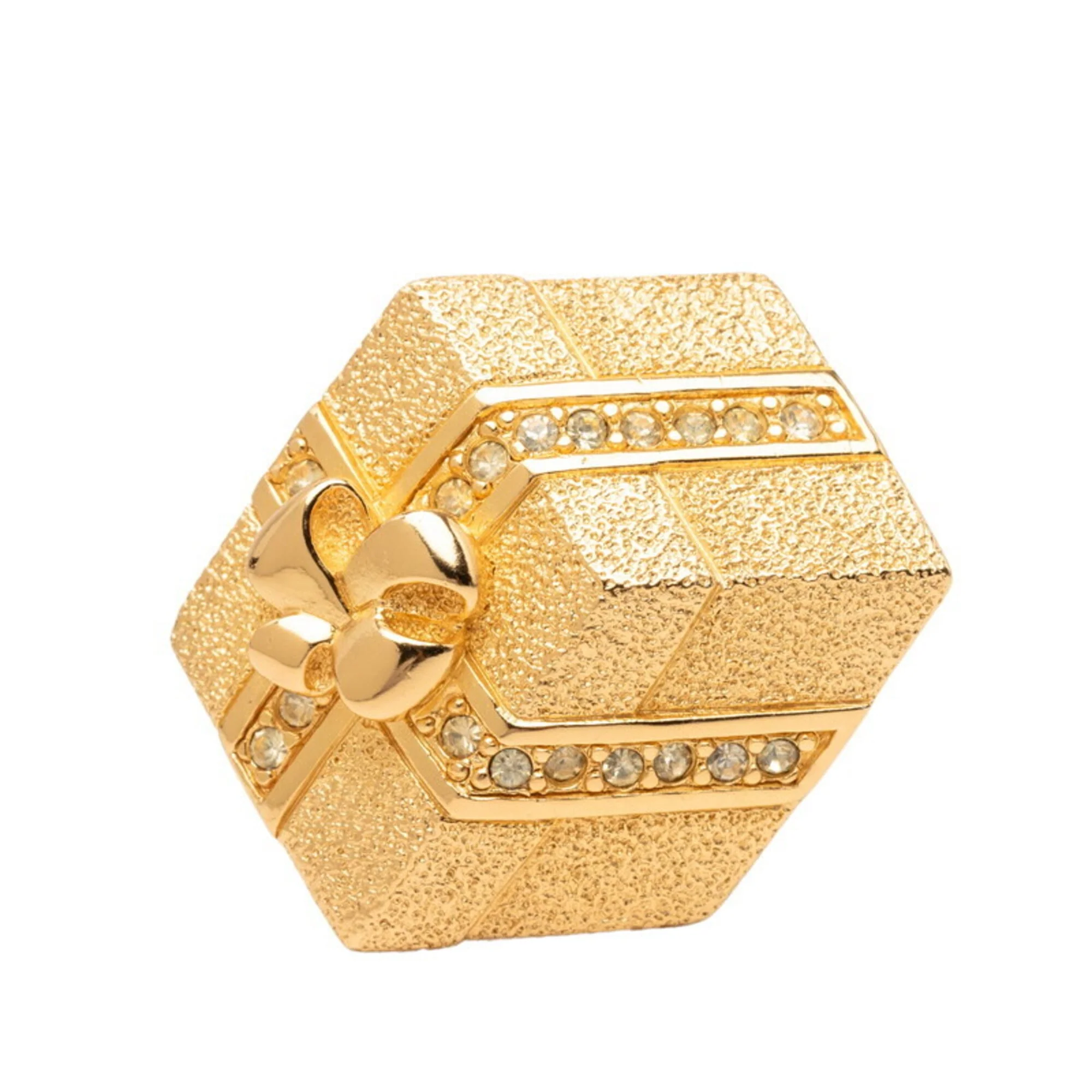 Brooch Gold Plated with Rhinestones