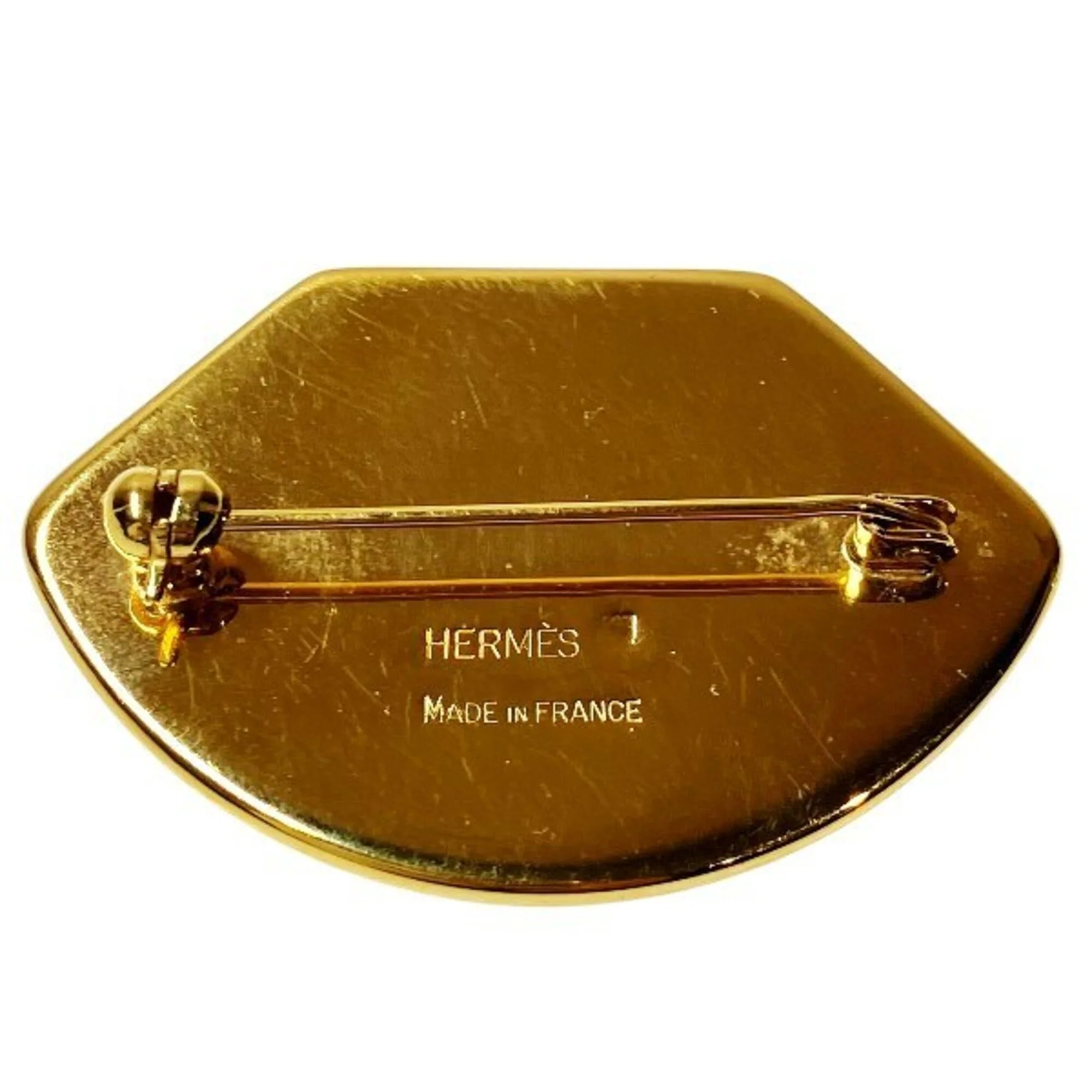Brooch Cloisonné and Enamel Gold Red - Image 3