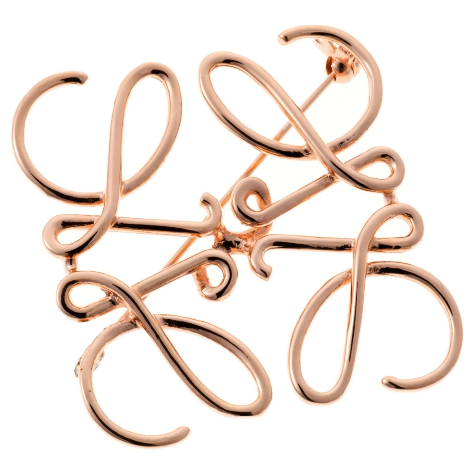 Anagram Brooch Brass and Metal Rose Gold - Image 2